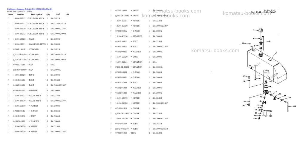 Komatsu d65a-6 s/n 20006-up Parts catalog cover Page 9
