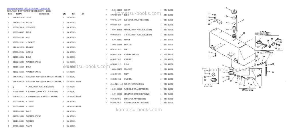 Komatsu d65a-8 s/n 45001-up Parts catalog cover Page 6 Komatsu d65a-8 s/n 45001-up Parts catalog cover Page 6