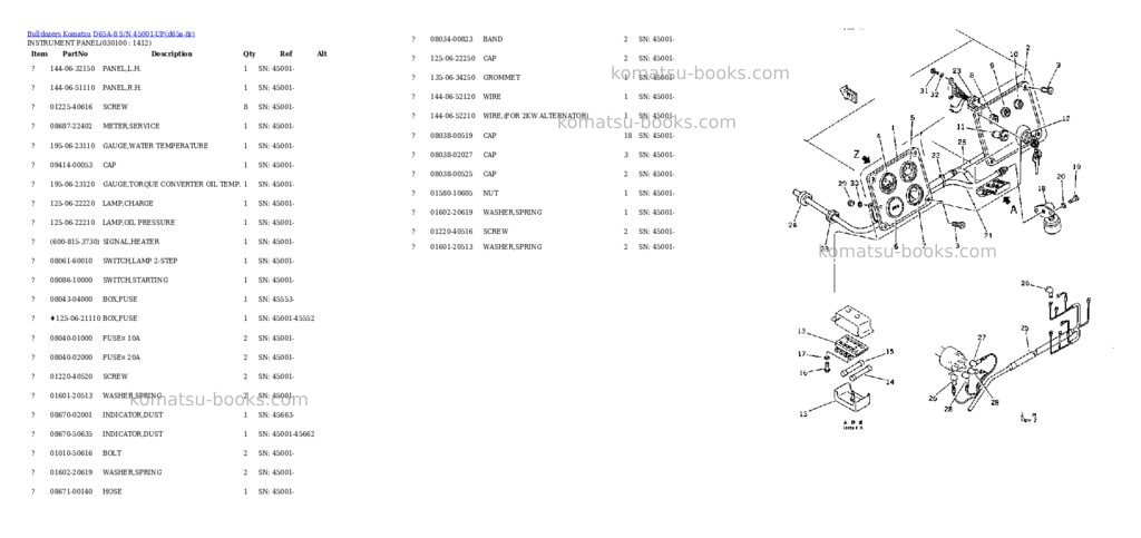 Komatsu d65a-8 s/n 45001-up Parts catalog cover Page 9 Komatsu d65a-8 s/n 45001-up Parts catalog cover Page 9