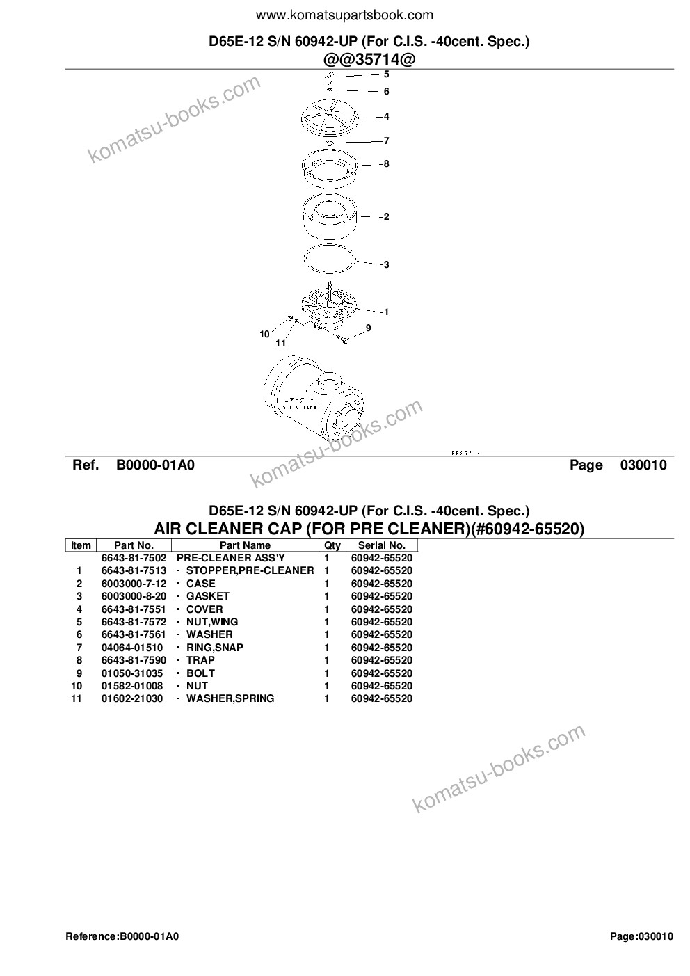 Komatsu d65e-12 s/n 60942-up for c.i.s. -40cent. spec. Parts catalog cover Page 3 Komatsu d65e-12 s/n 60942-up for c.i.s. -40cent. spec. Parts catalog cover Page 3