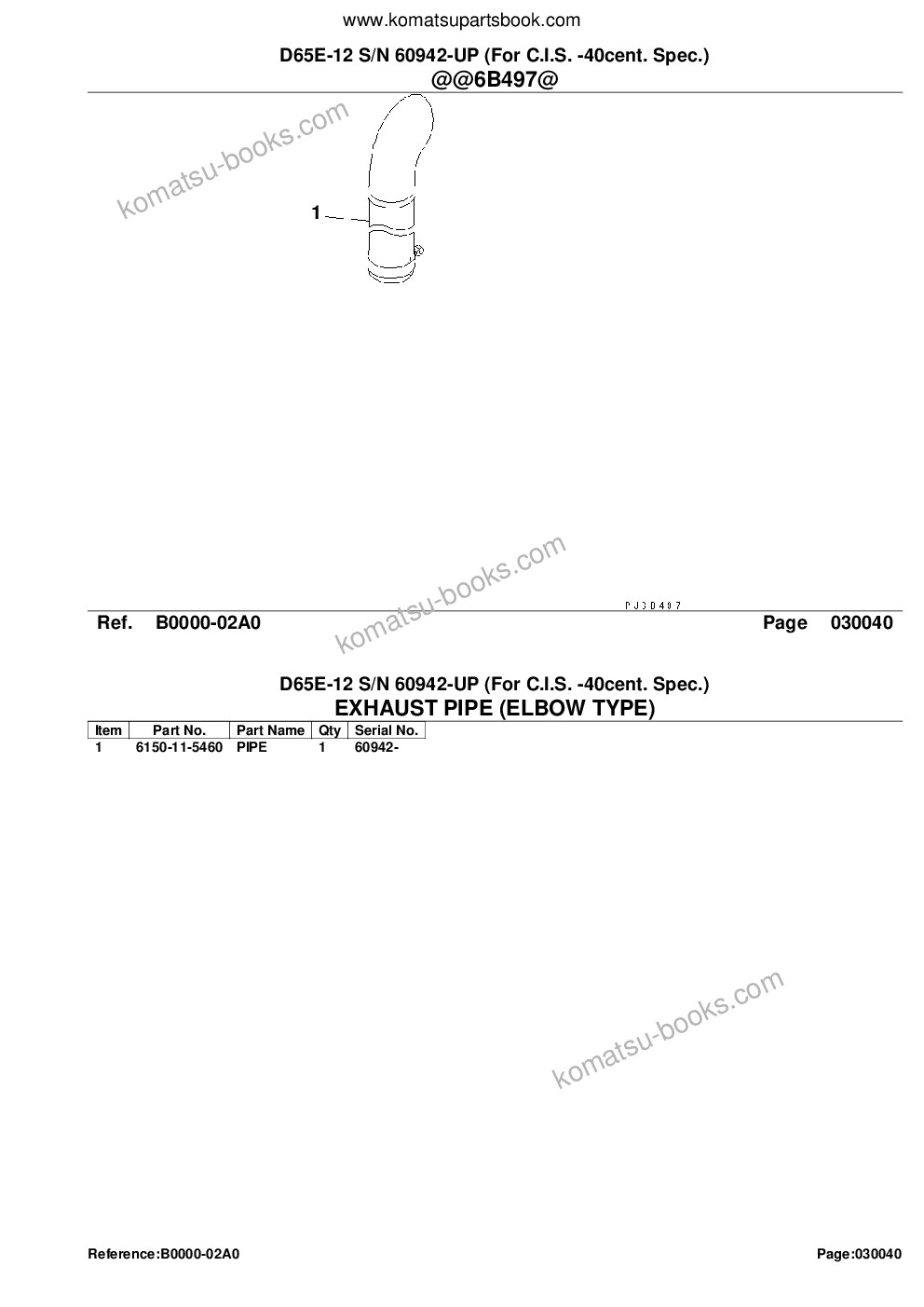 Komatsu d65e-12 s/n 60942-up for c.i.s. -40cent. spec. Parts catalog cover Page 6 Komatsu d65e-12 s/n 60942-up for c.i.s. -40cent. spec. Parts catalog cover Page 6