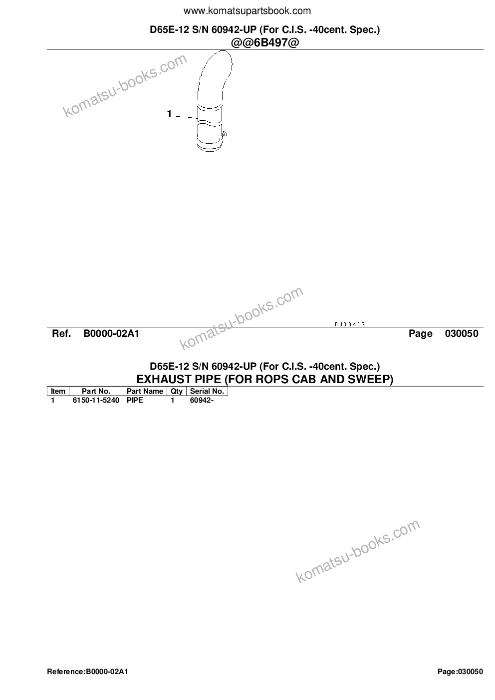 Komatsu d65e-12 s/n 60942-up for c.i.s. -40cent. spec. Parts catalog cover Page 7 Komatsu d65e-12 s/n 60942-up for c.i.s. -40cent. spec. Parts catalog cover Page 7