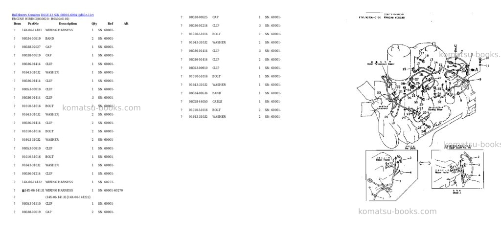 Komatsu d65e-12 s/n 60001-60941 Parts catalog cover