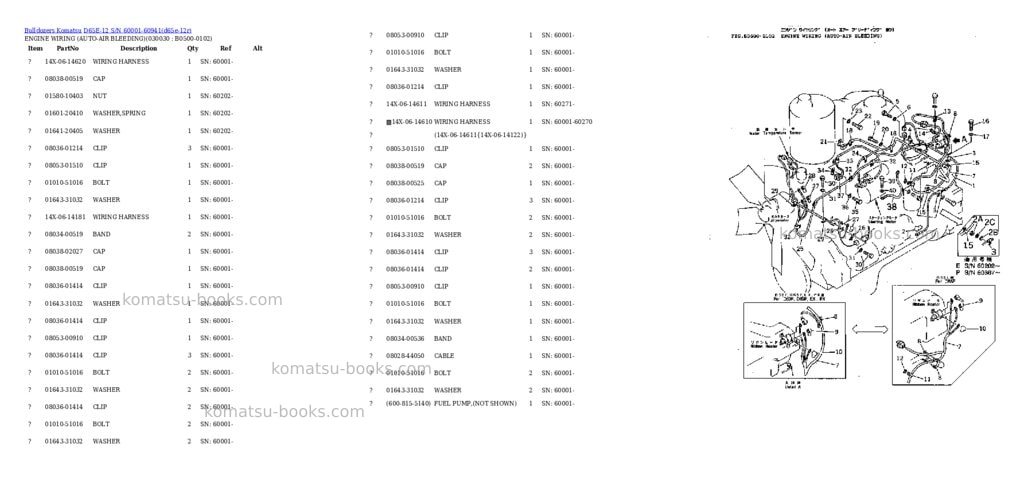 Komatsu d65e-12 s/n 60001-60941 Parts catalog cover Page 2