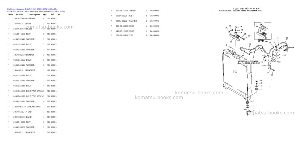 Komatsu d65e-12 s/n 60001-60941 Parts catalog cover Page 7