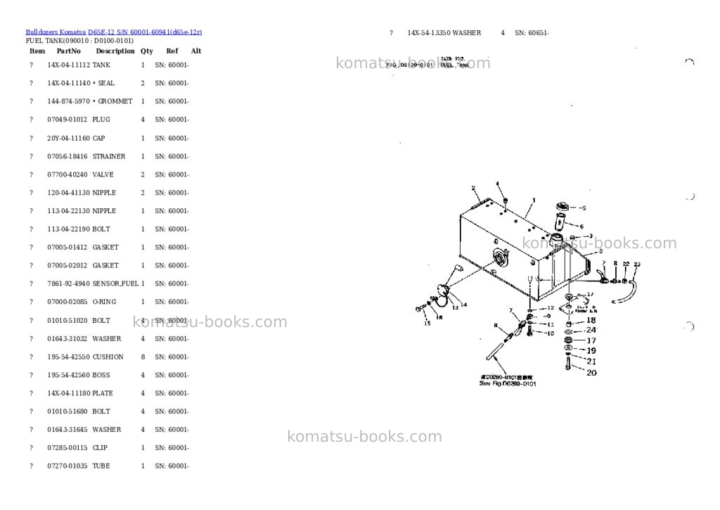 Komatsu d65e-12 s/n 60001-60941 Parts catalog cover Page 8