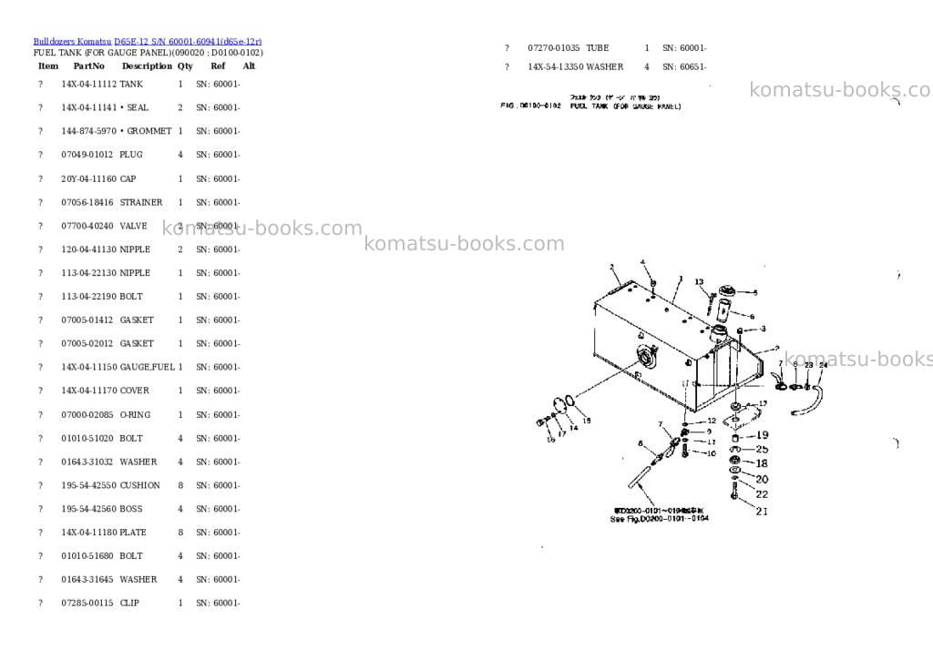 Komatsu d65e-12 s/n 60001-60941 Parts catalog cover Page 9