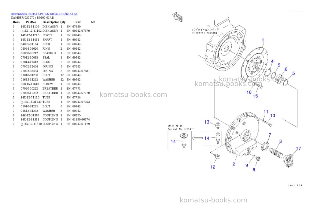 Komatsu D65E-12-PE S/N 60942-UP Parts catalog cover Page 7 Komatsu D65E-12-PE S/N 60942-UP Parts catalog cover Page 7