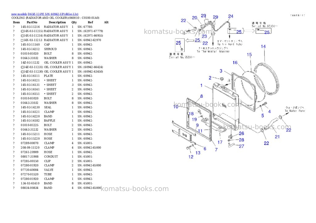 Komatsu D65E-12-PE S/N 60942-UP Parts catalog cover Page 8 Komatsu D65E-12-PE S/N 60942-UP Parts catalog cover Page 8