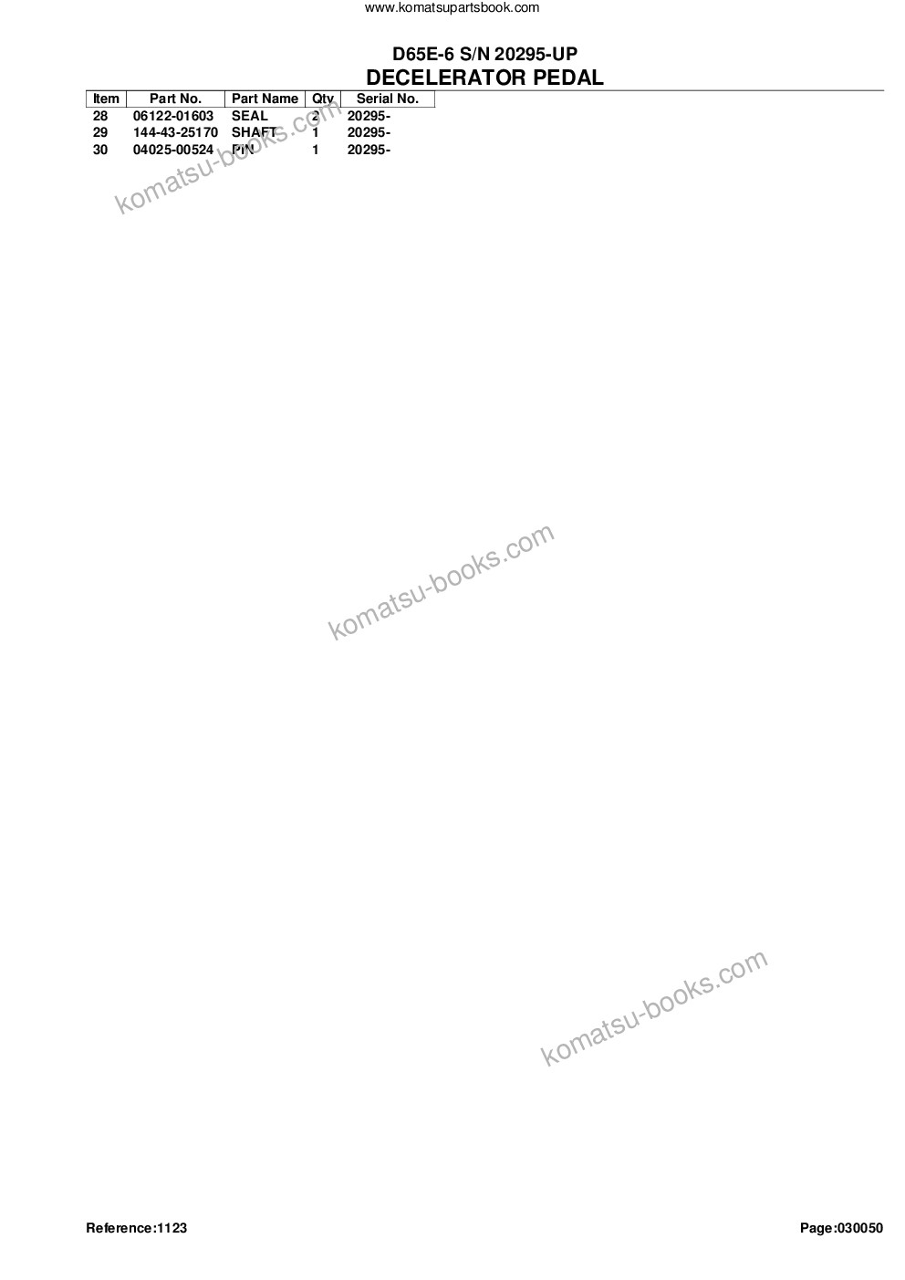 Komatsu d65e-6 s/n 20295-up Parts catalog cover Page 10