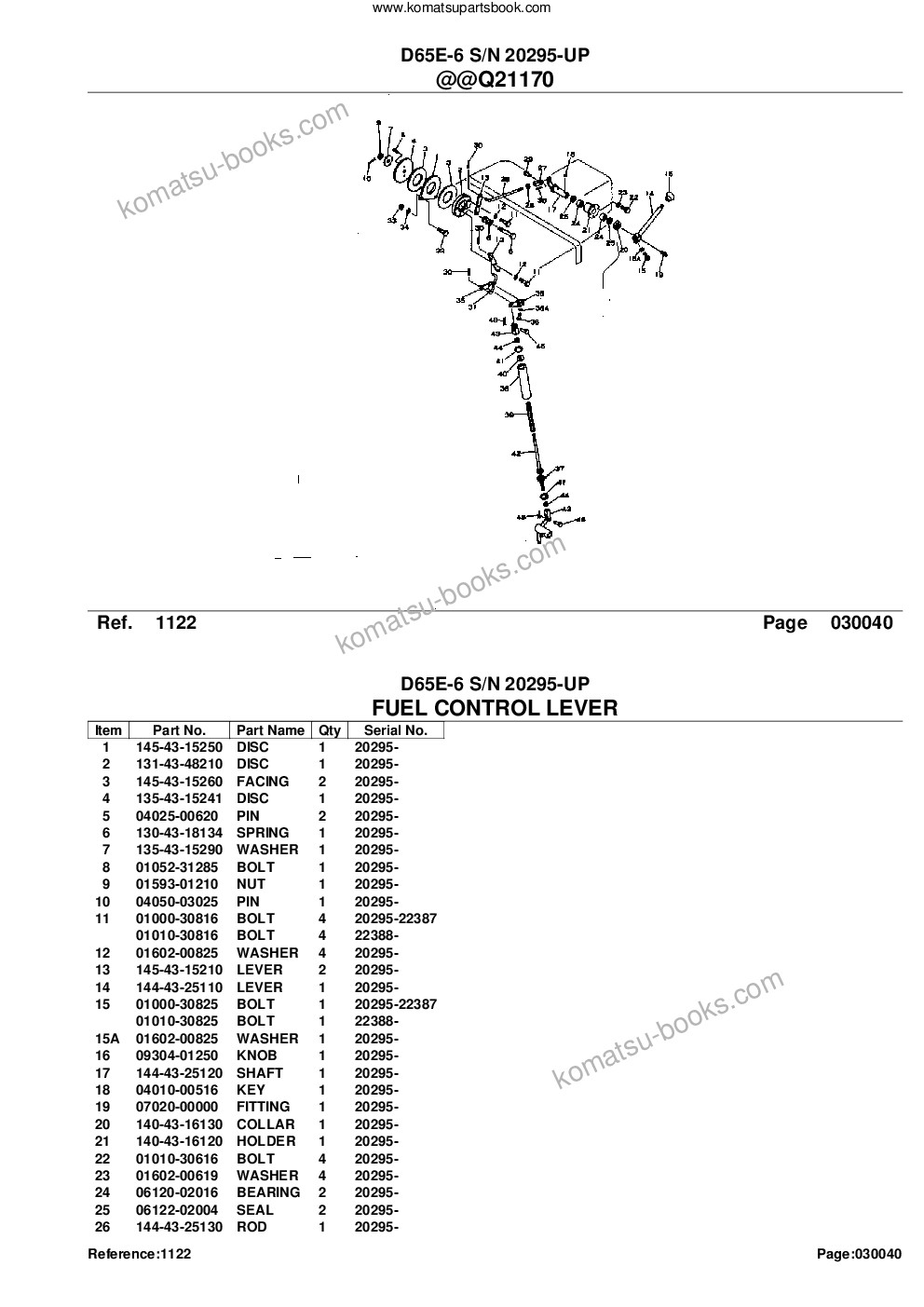 Komatsu d65e-6 s/n 20295-up Parts catalog cover Page 7