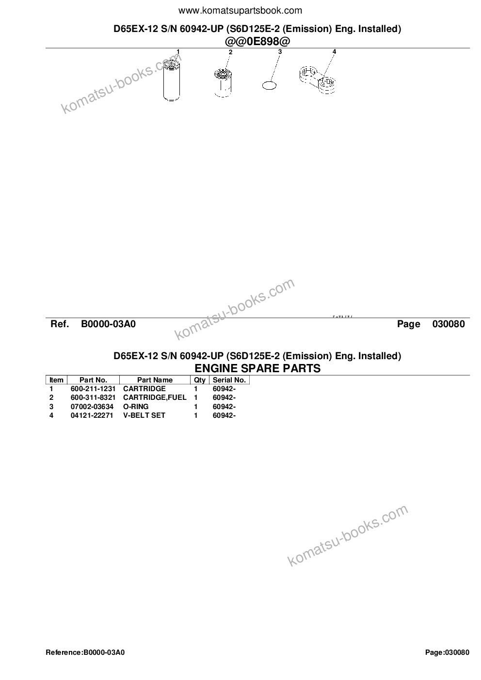Komatsu d65ex-12 s/n 60942-up s6d125e-2 emission eng. installed Parts catalog cover Page 10 Komatsu d65ex-12 s/n 60942-up s6d125e-2 emission eng. installed Parts catalog cover Page 10