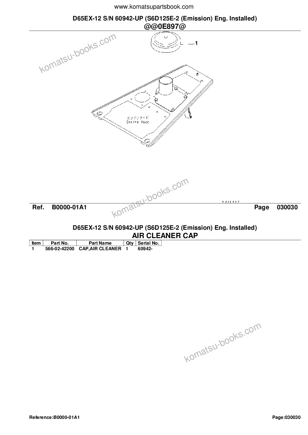 Komatsu d65ex-12 s/n 60942-up s6d125e-2 emission eng. installed Parts catalog cover Page 5 Komatsu d65ex-12 s/n 60942-up s6d125e-2 emission eng. installed Parts catalog cover Page 5