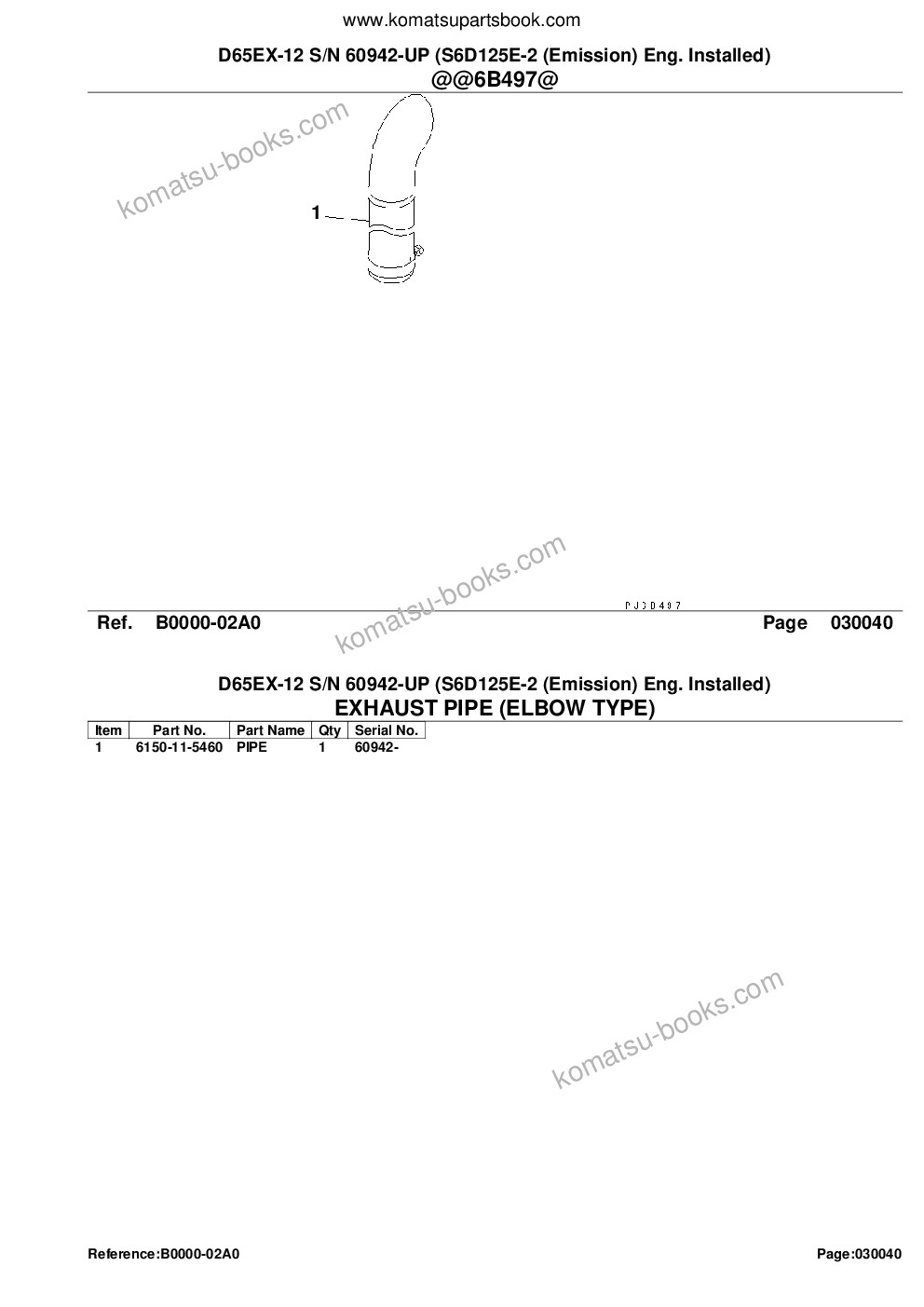 Komatsu d65ex-12 s/n 60942-up s6d125e-2 emission eng. installed Parts catalog cover Page 6 Komatsu d65ex-12 s/n 60942-up s6d125e-2 emission eng. installed Parts catalog cover Page 6