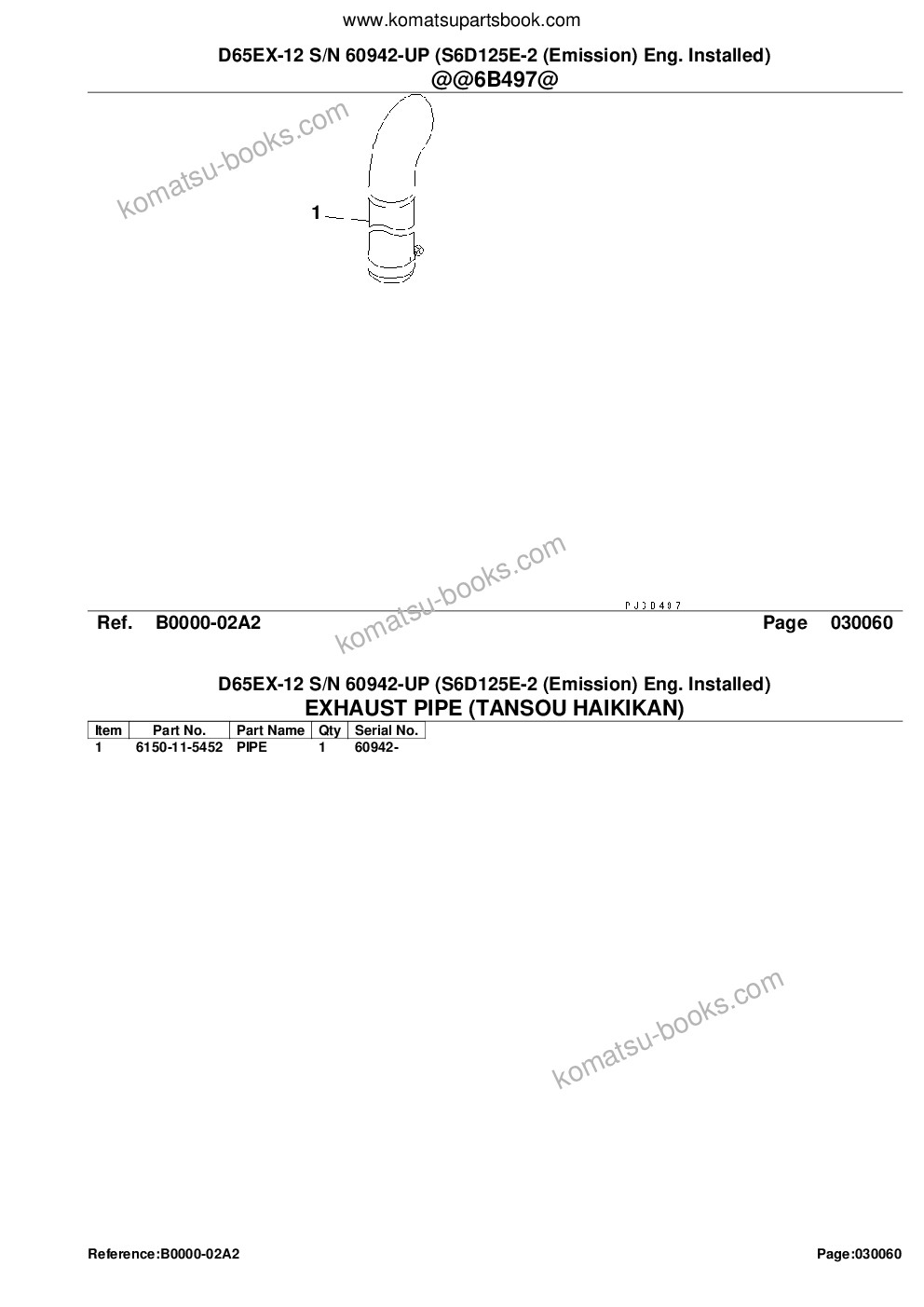 Komatsu d65ex-12 s/n 60942-up s6d125e-2 emission eng. installed Parts catalog cover Page 8 Komatsu d65ex-12 s/n 60942-up s6d125e-2 emission eng. installed Parts catalog cover Page 8