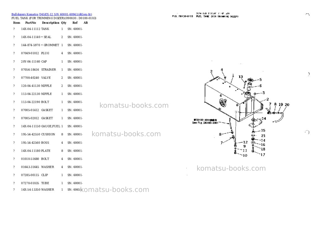 Komatsu d65ex-12 s/n 60001-60941 Parts catalog cover Page 2 Komatsu d65ex-12 s/n 60001-60941 Parts catalog cover Page 2