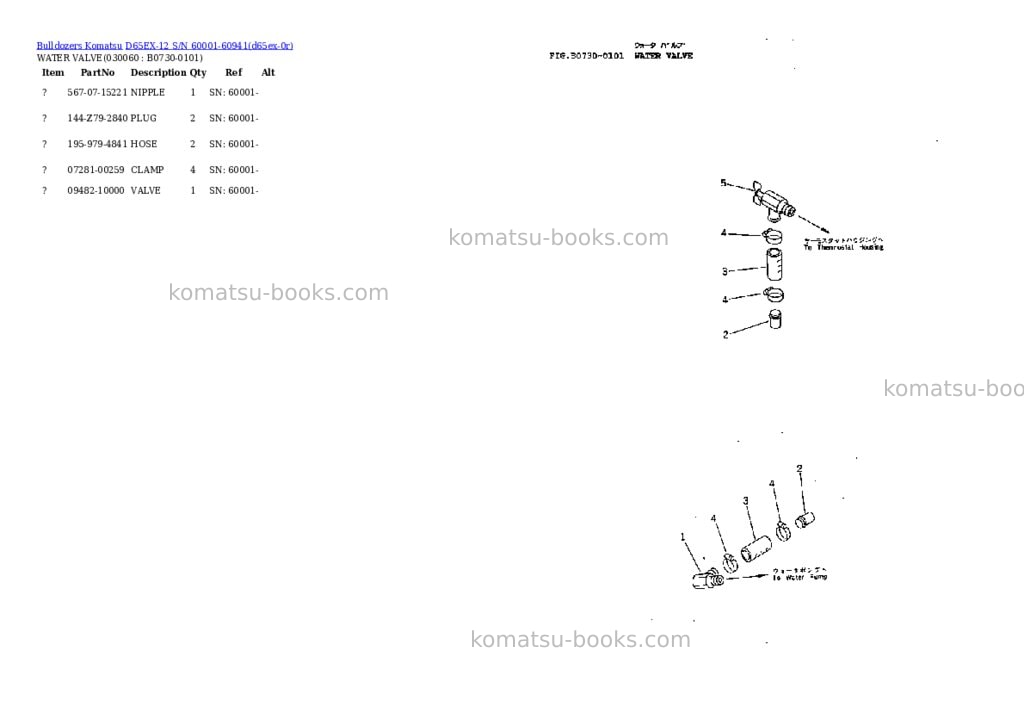 Komatsu d65ex-12 s/n 60001-60941 Parts catalog cover Page 5 Komatsu d65ex-12 s/n 60001-60941 Parts catalog cover Page 5