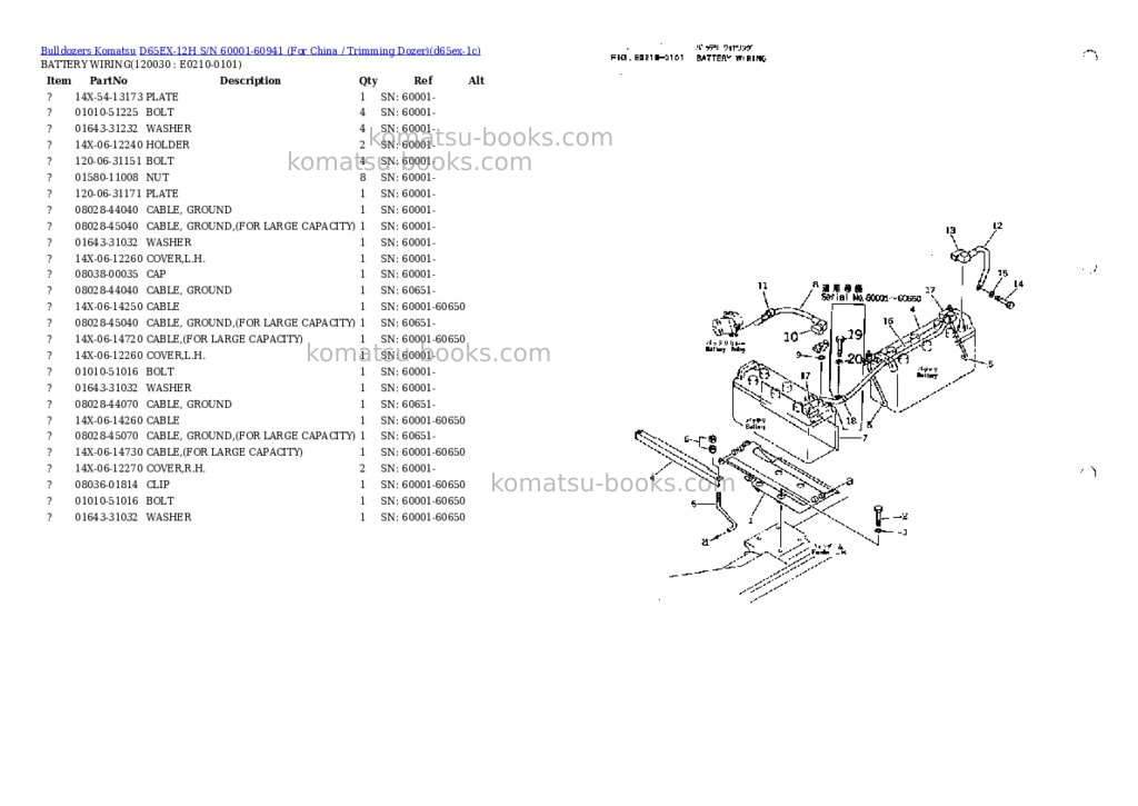 Komatsu d65ex-12h s/n 60001-60941 for china / trimming dozer Parts catalog cover Page 9