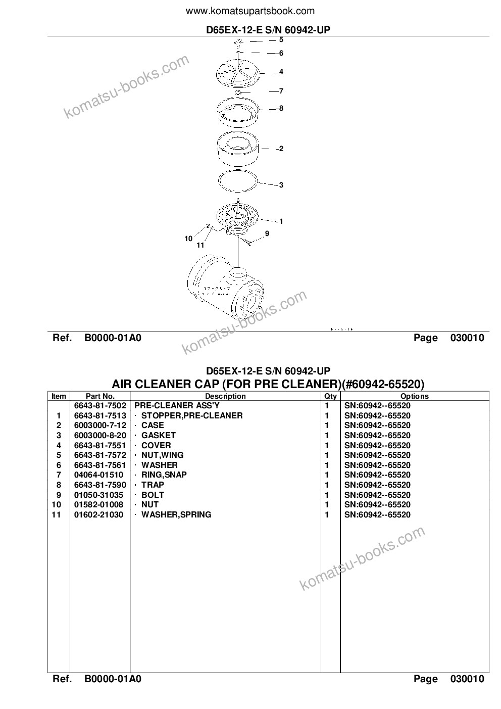 Komatsu d65ex-12-e s/n 60942-up Parts catalog cover Page 3 Komatsu d65ex-12-e s/n 60942-up Parts catalog cover Page 3