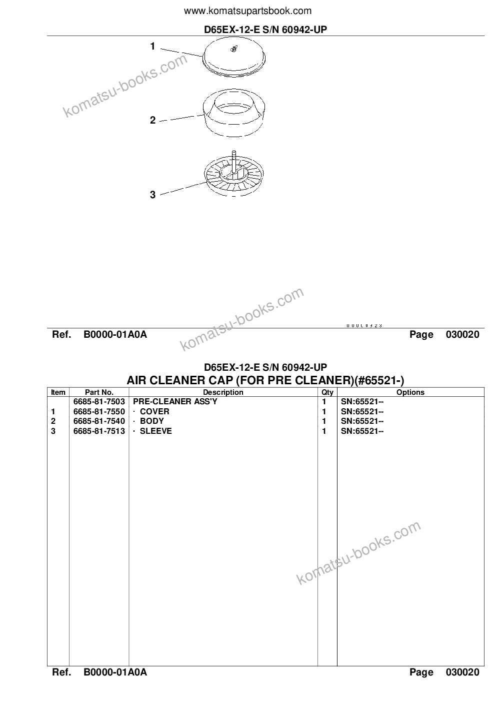 Komatsu d65ex-12-e s/n 60942-up Parts catalog cover Page 4 Komatsu d65ex-12-e s/n 60942-up Parts catalog cover Page 4