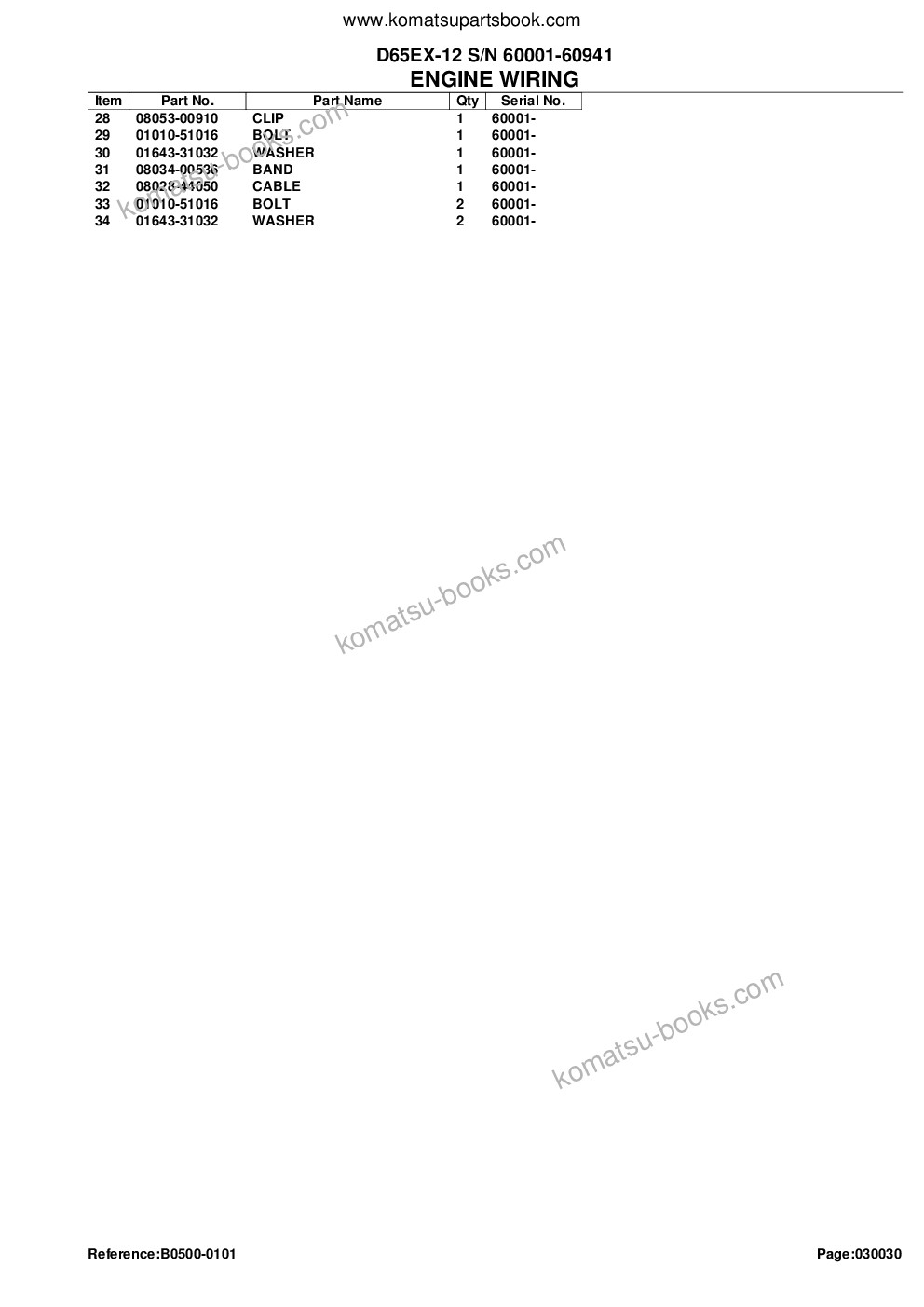 Komatsu D65EX-12 S/N 60001-60941 Parts catalog cover Page 6