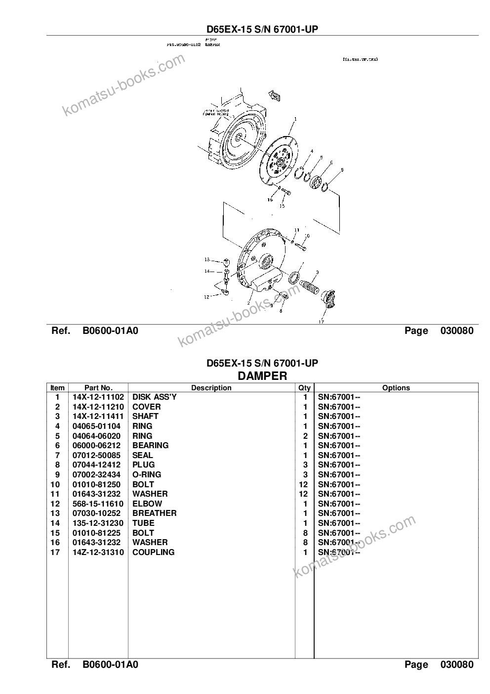 Komatsu d65ex-15 s/n 67001-up Parts catalog cover Page 10 Komatsu d65ex-15 s/n 67001-up Parts catalog cover Page 10