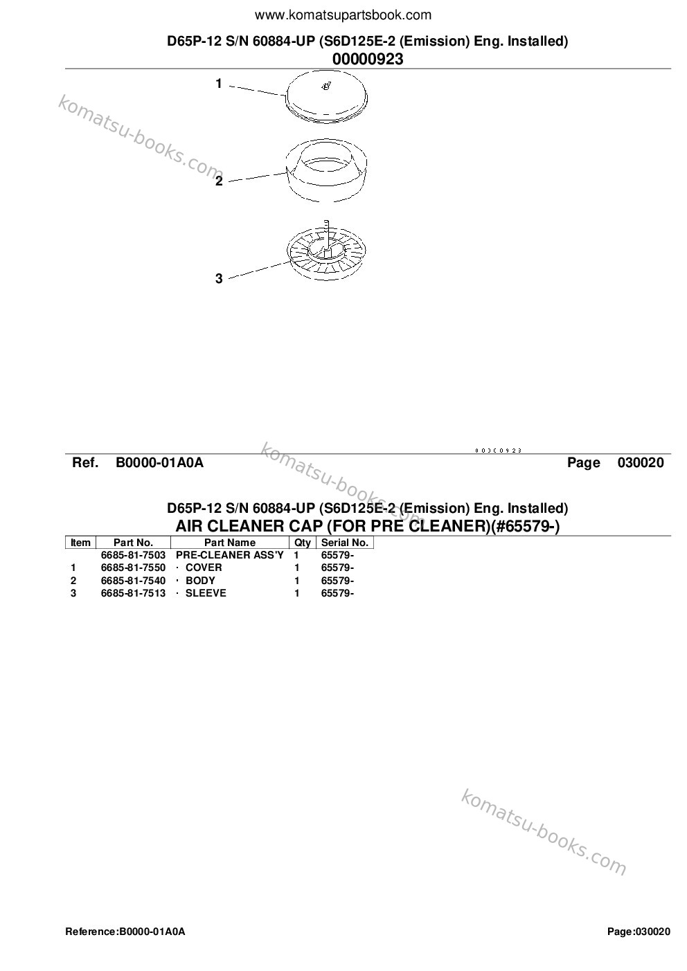 Komatsu d65p-12 s/n 60884-up s6d125e-2 emission eng. installed Parts catalog cover Page 4 Komatsu d65p-12 s/n 60884-up s6d125e-2 emission eng. installed Parts catalog cover Page 4