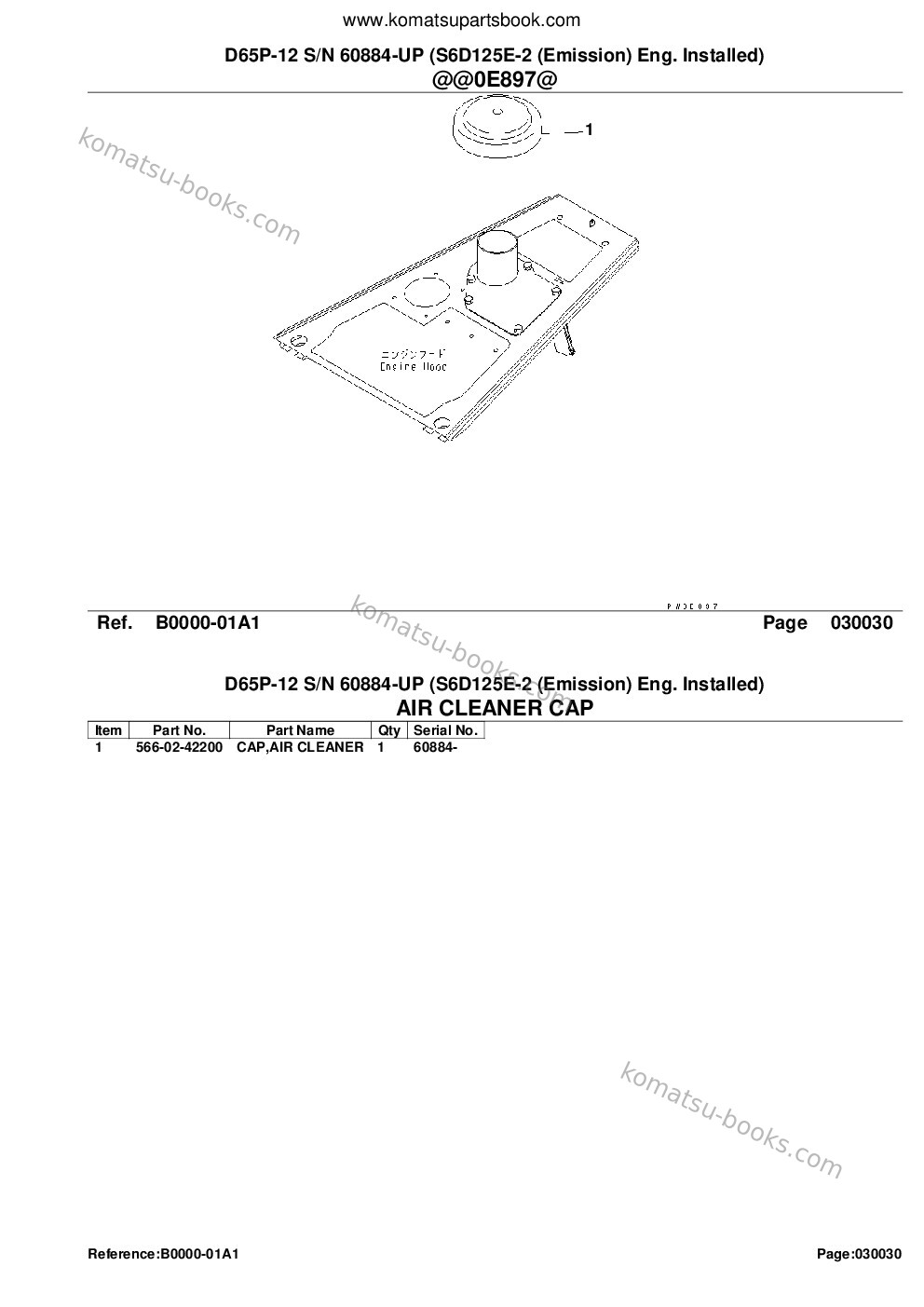 Komatsu d65p-12 s/n 60884-up s6d125e-2 emission eng. installed Parts catalog cover Page 5 Komatsu d65p-12 s/n 60884-up s6d125e-2 emission eng. installed Parts catalog cover Page 5