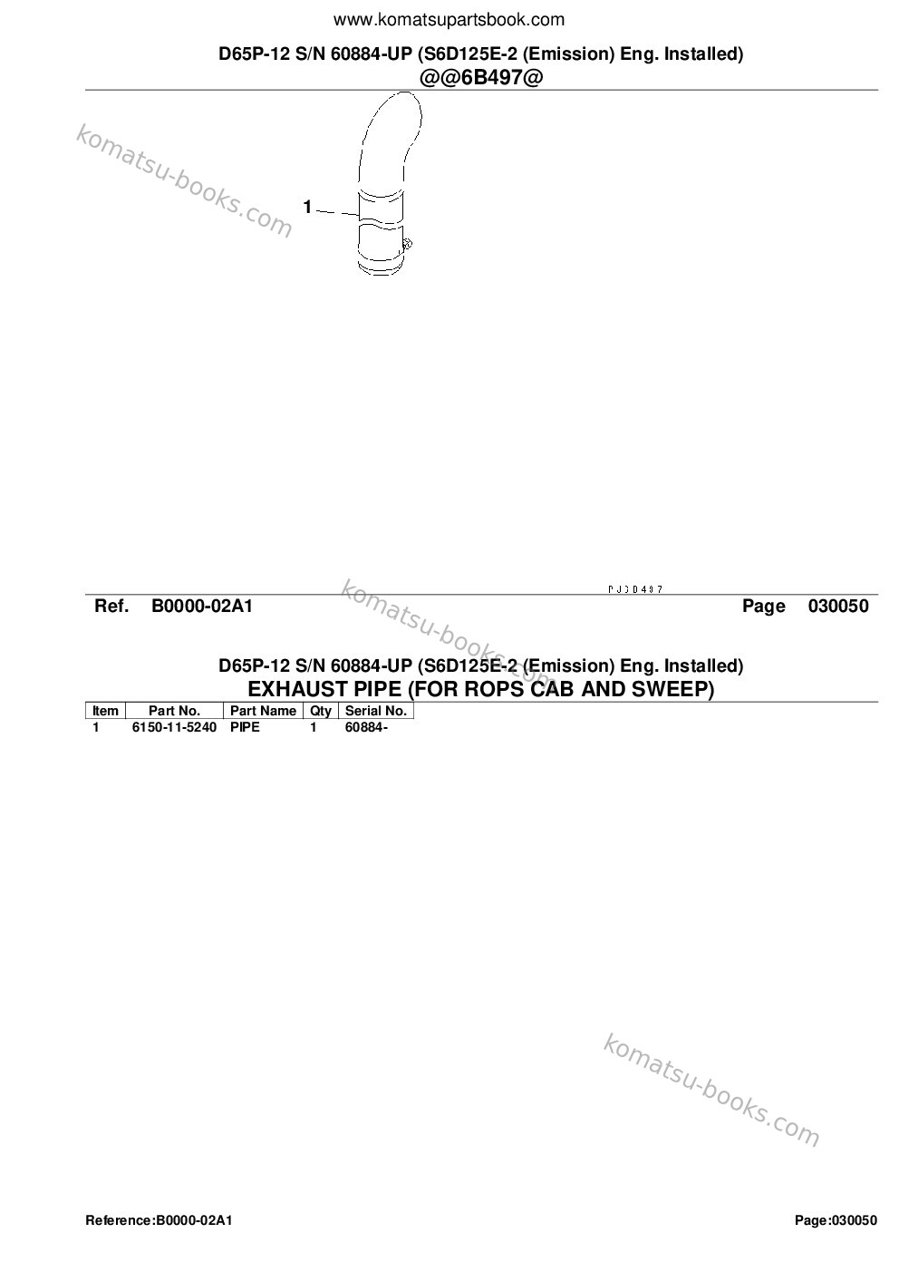 Komatsu d65p-12 s/n 60884-up s6d125e-2 emission eng. installed Parts catalog cover Page 7 Komatsu d65p-12 s/n 60884-up s6d125e-2 emission eng. installed Parts catalog cover Page 7