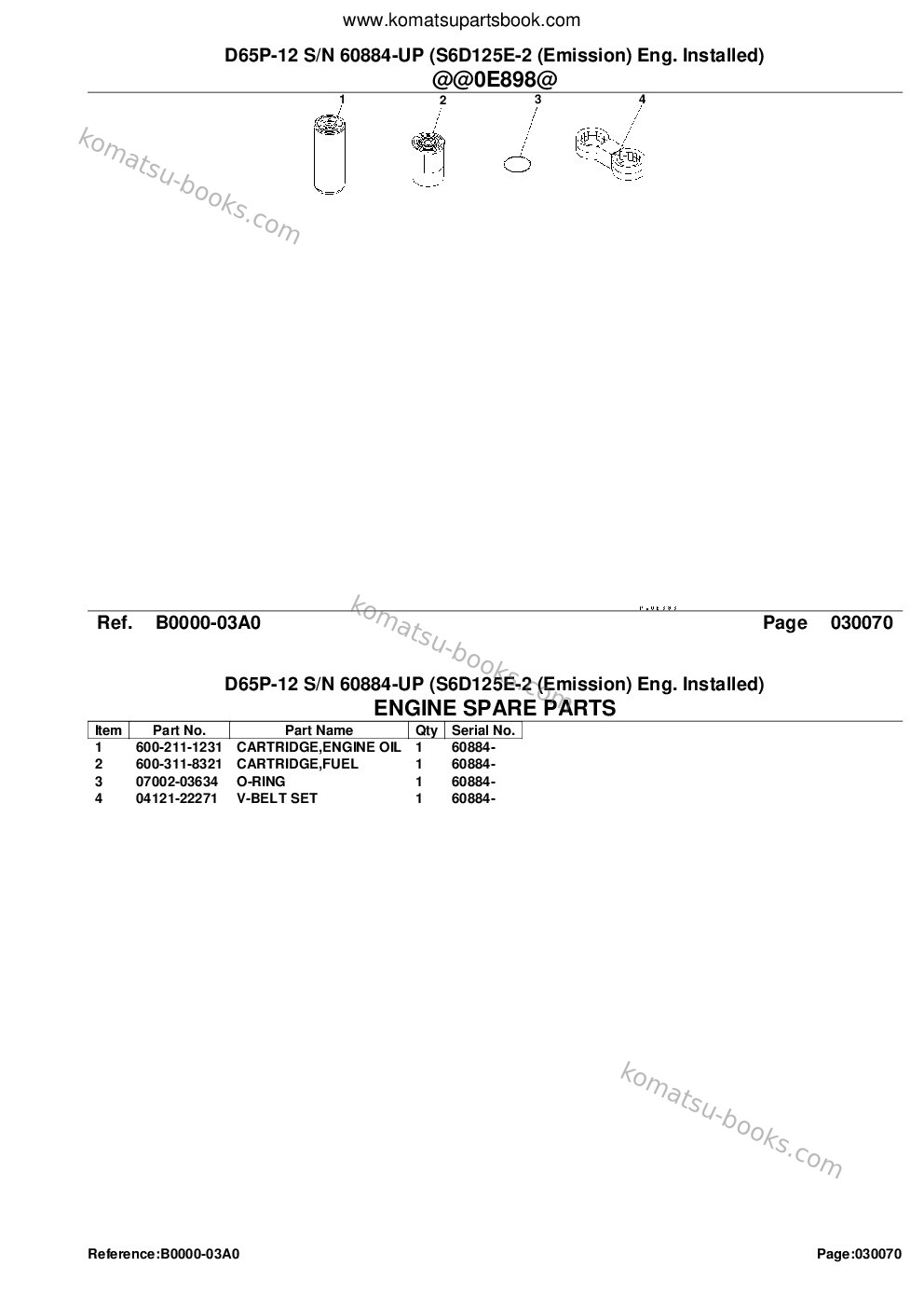 Komatsu d65p-12 s/n 60884-up s6d125e-2 emission eng. installed Parts catalog cover Page 9 Komatsu d65p-12 s/n 60884-up s6d125e-2 emission eng. installed Parts catalog cover Page 9
