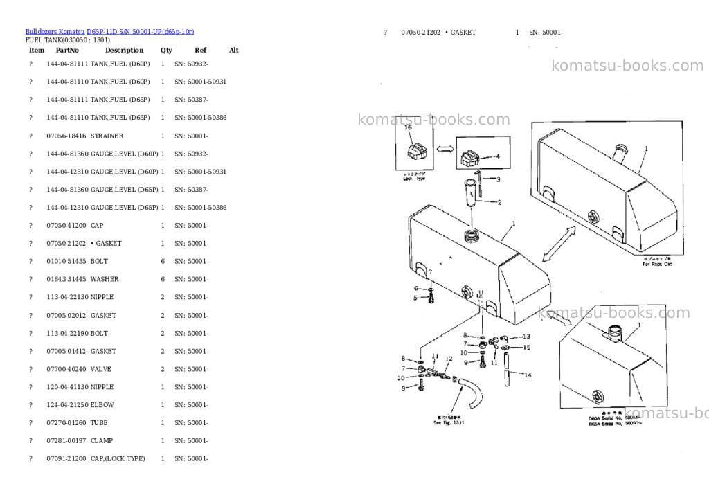 Komatsu d65p-11d s/n 50001-up Parts catalog cover Page 4