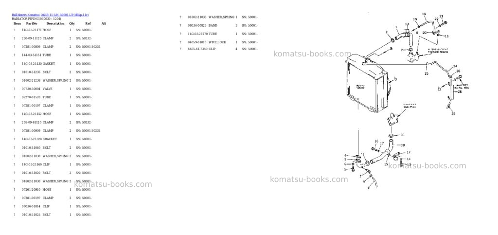 Komatsu d65p-11 s/n 50001-up Parts catalog cover Page 2
