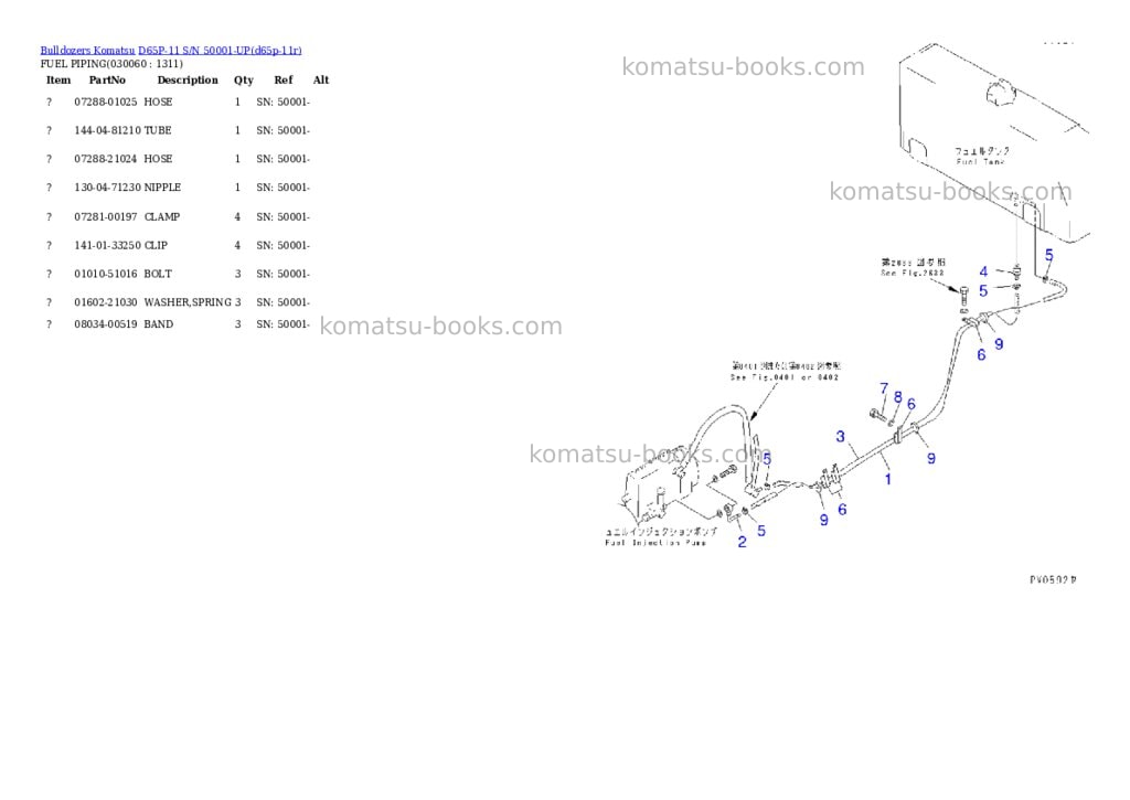 Komatsu d65p-11 s/n 50001-up Parts catalog cover Page 5