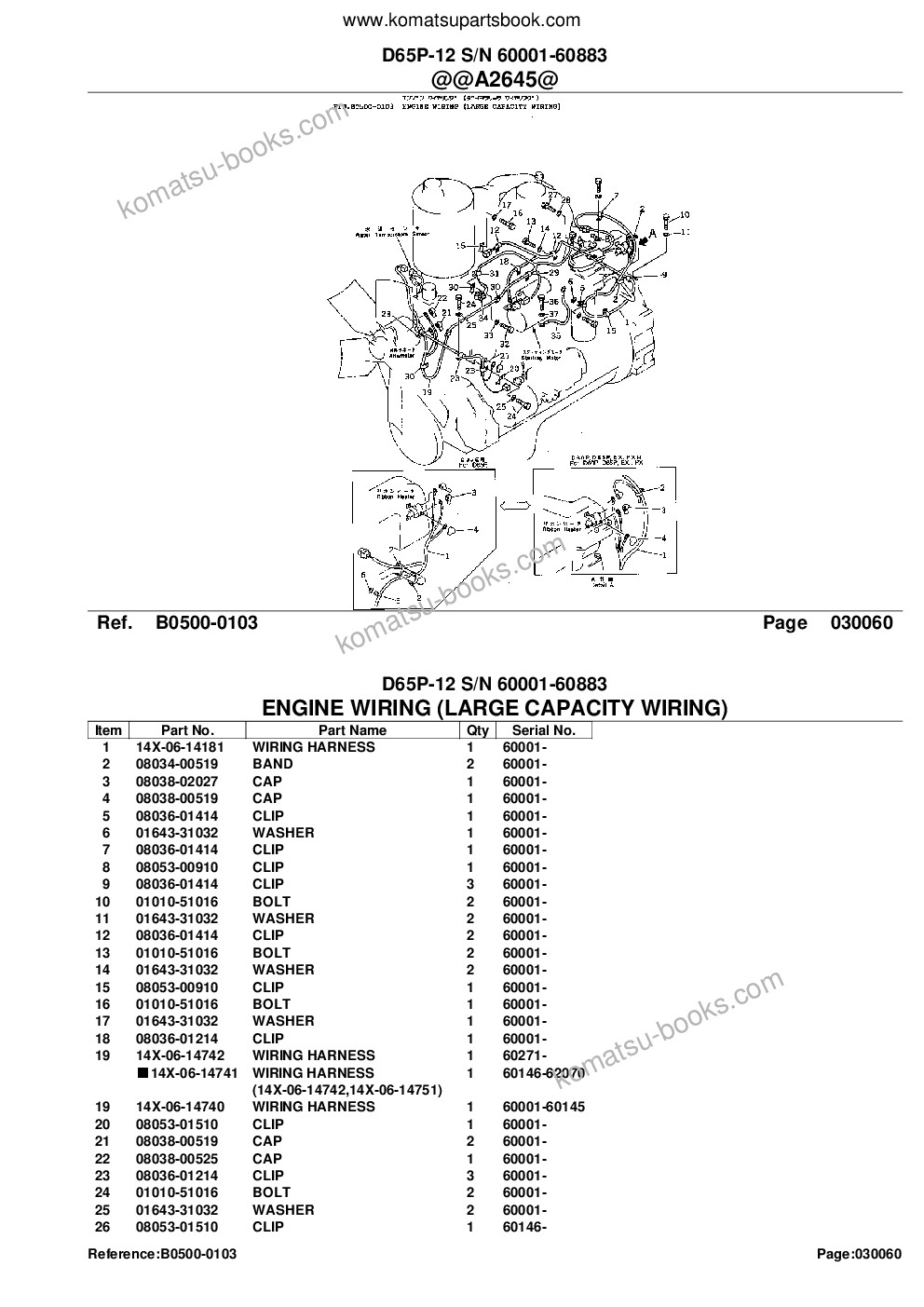 Komatsu D65P-12 S/N 60001-60883 Parts catalog cover Page 10 Komatsu D65P-12 S/N 60001-60883 Parts catalog cover Page 10