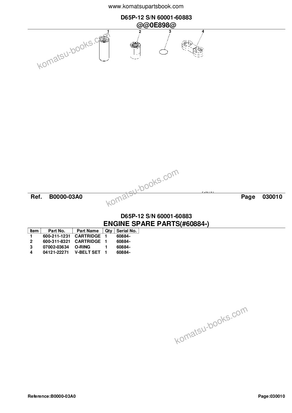 Komatsu D65P-12 S/N 60001-60883 Parts catalog cover Page 3 Komatsu D65P-12 S/N 60001-60883 Parts catalog cover Page 3