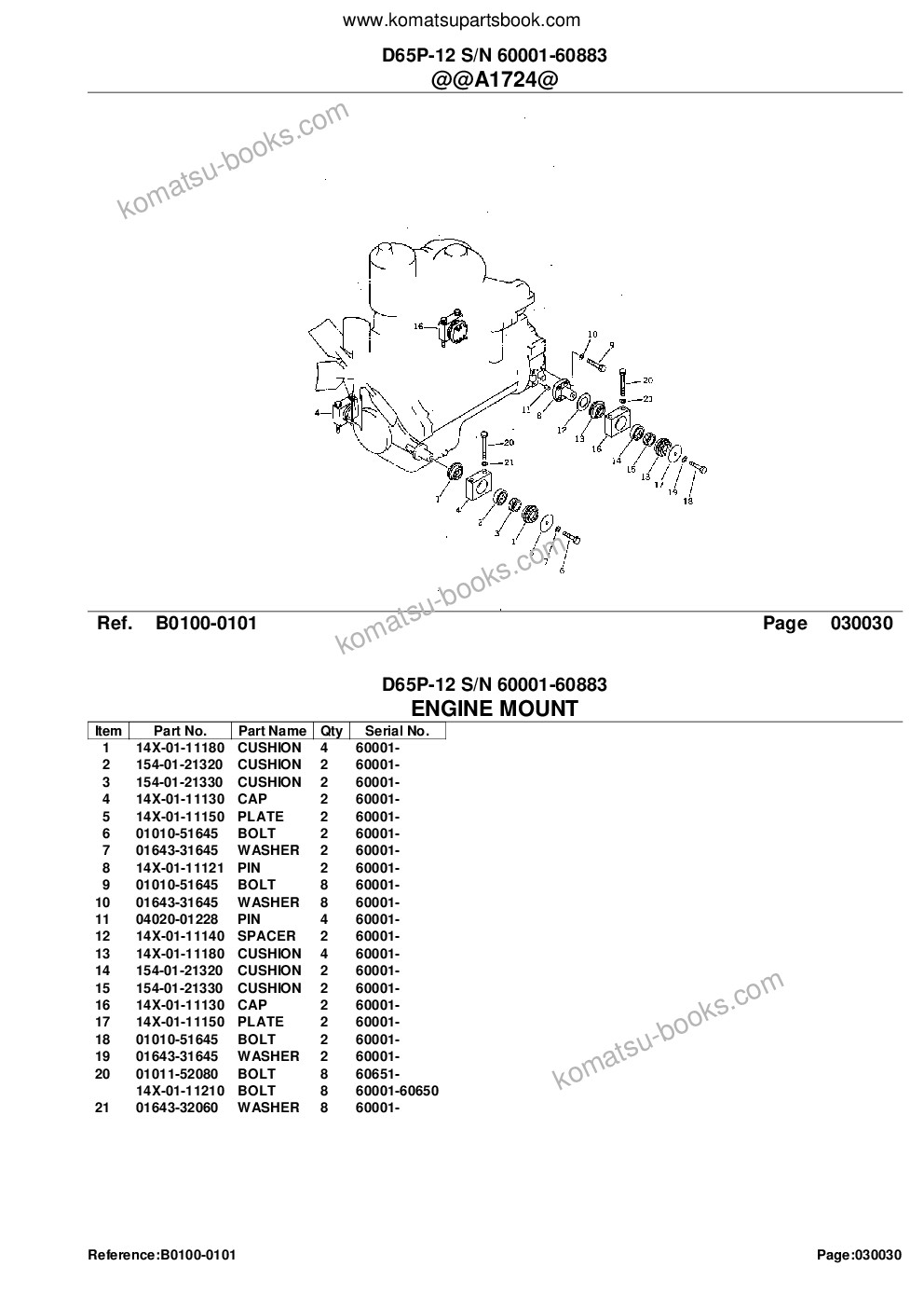 Komatsu D65P-12 S/N 60001-60883 Parts catalog cover Page 5 Komatsu D65P-12 S/N 60001-60883 Parts catalog cover Page 5