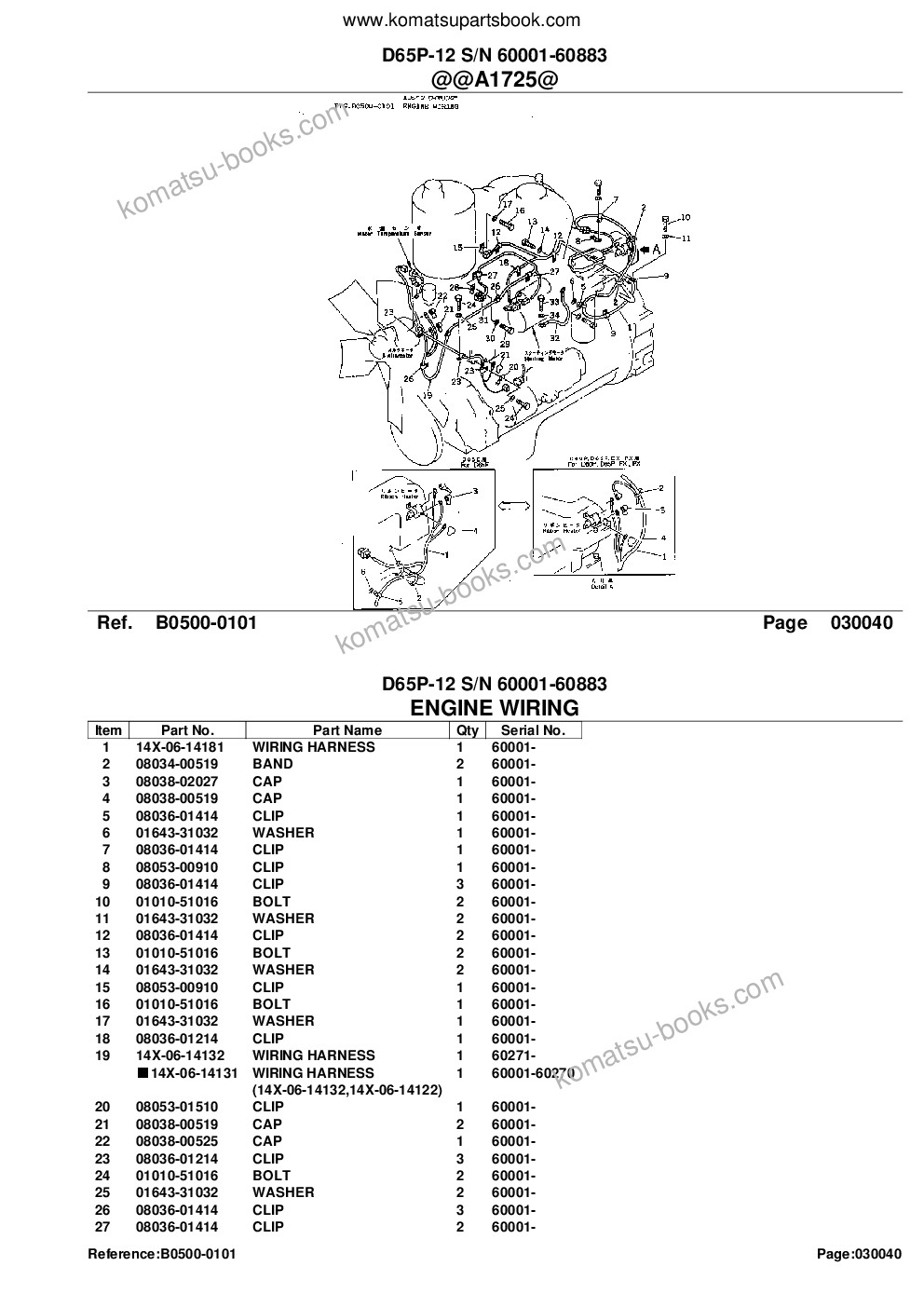 Komatsu D65P-12 S/N 60001-60883 Parts catalog cover Page 6 Komatsu D65P-12 S/N 60001-60883 Parts catalog cover Page 6
