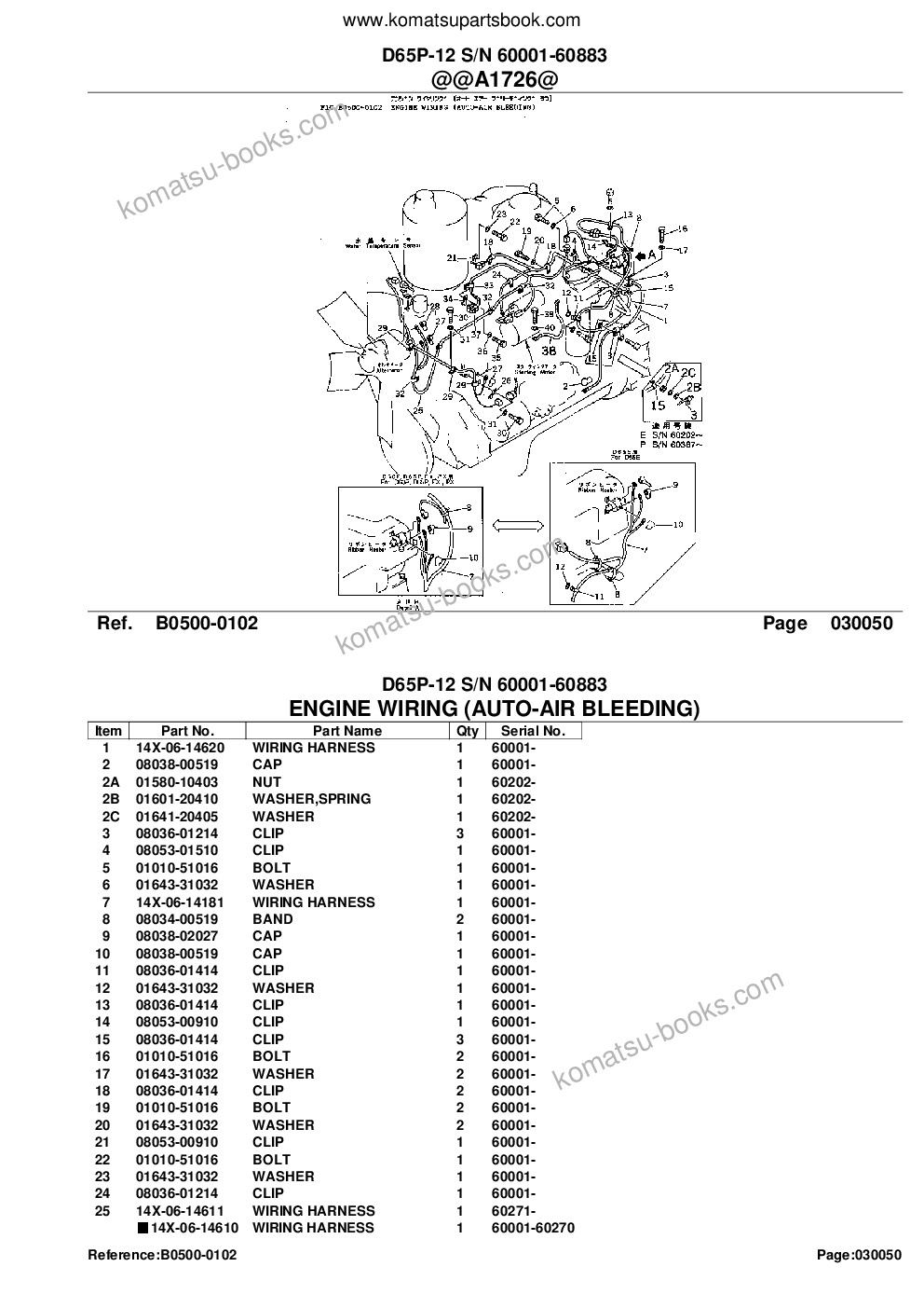 Komatsu D65P-12 S/N 60001-60883 Parts catalog cover Page 8 Komatsu D65P-12 S/N 60001-60883 Parts catalog cover Page 8