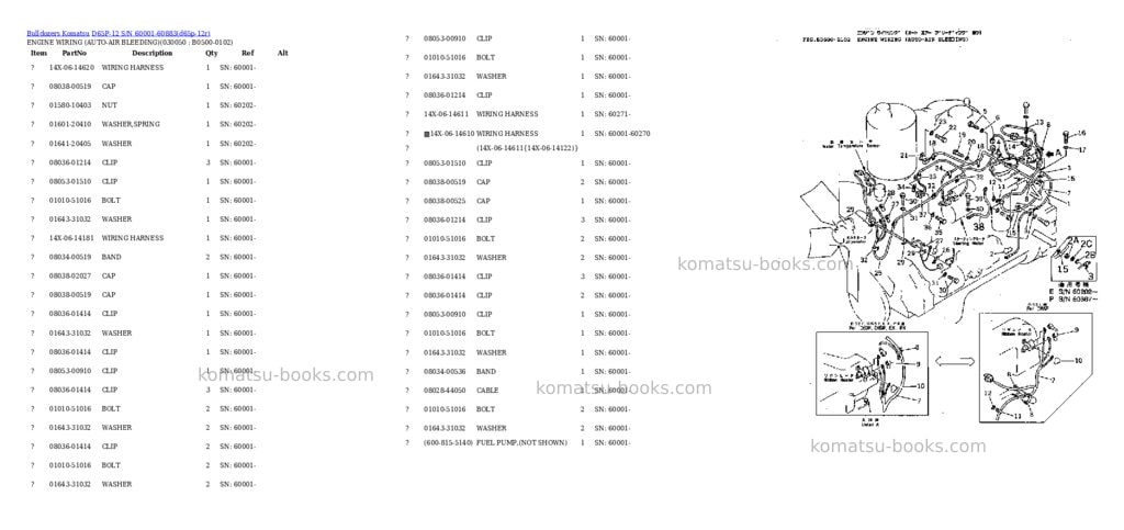 Komatsu d65p-12 s/n 60001-60883 Parts catalog cover Page 3 Komatsu d65p-12 s/n 60001-60883 Parts catalog cover Page 3