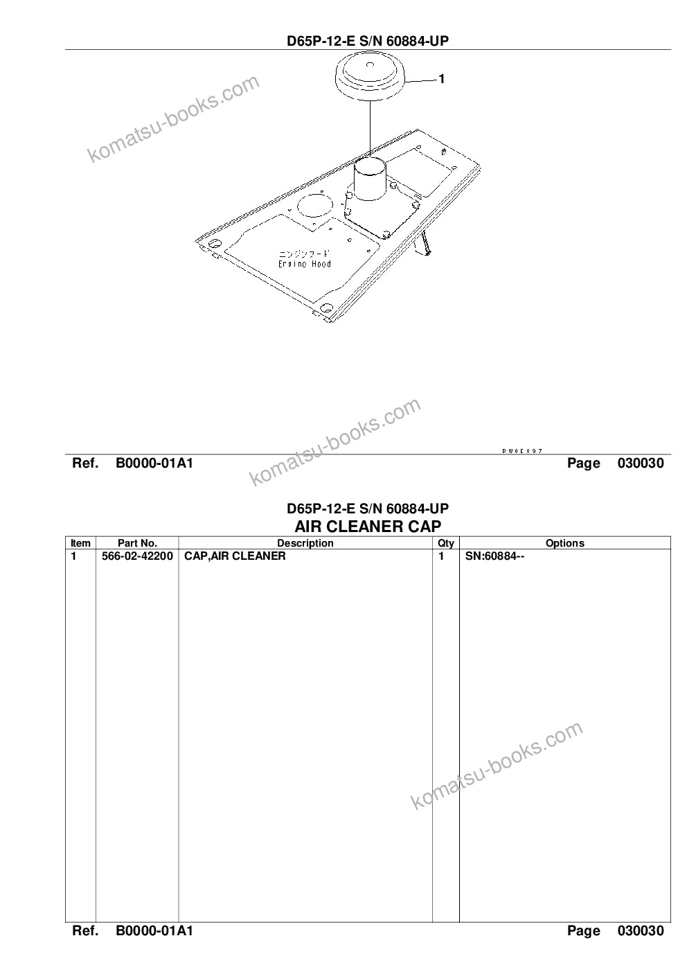Komatsu d65p-12-e s/n 60884-up Parts catalog cover Page 5