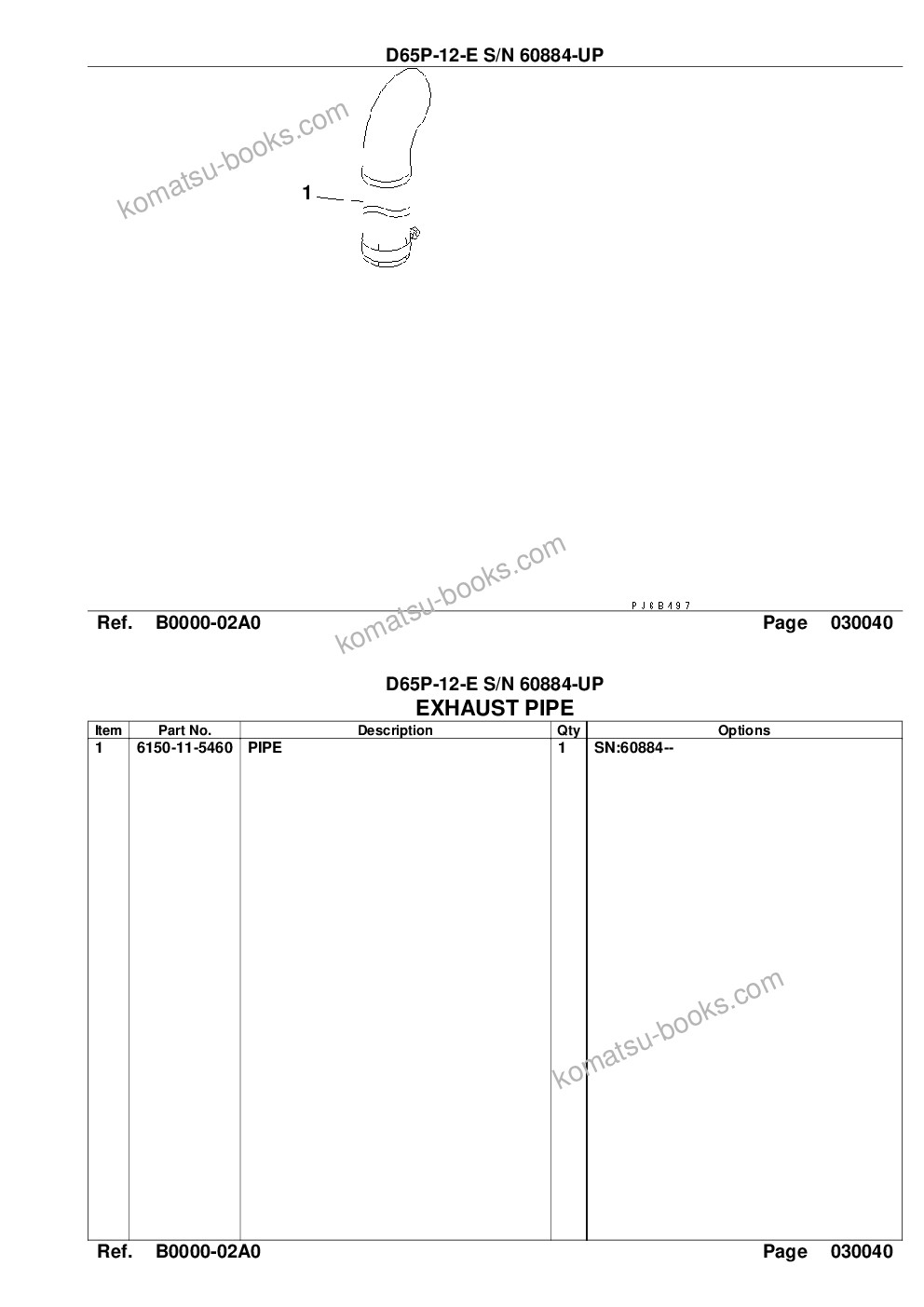 Komatsu d65p-12-e s/n 60884-up Parts catalog cover Page 6