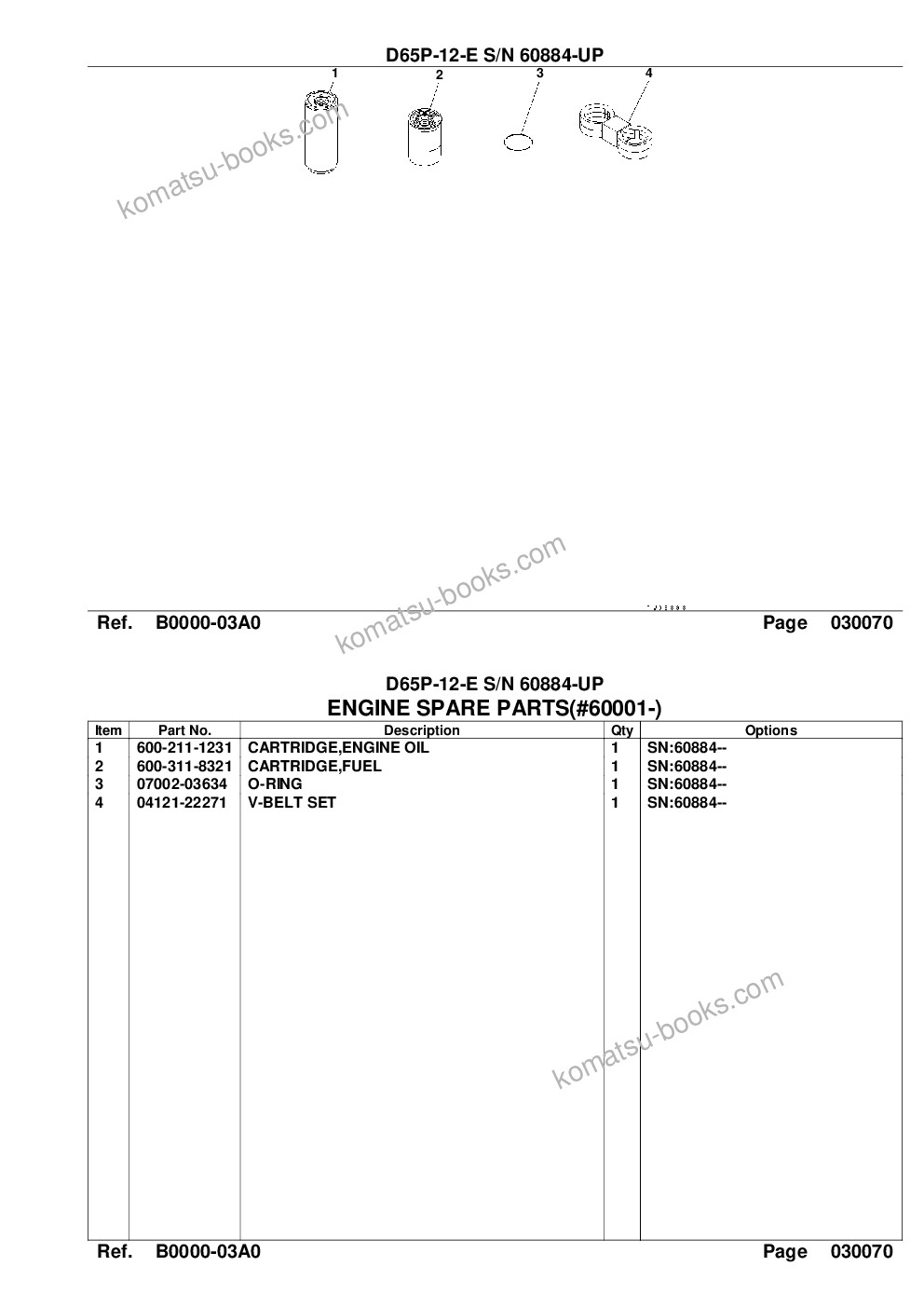 Komatsu d65p-12-e s/n 60884-up Parts catalog cover Page 9