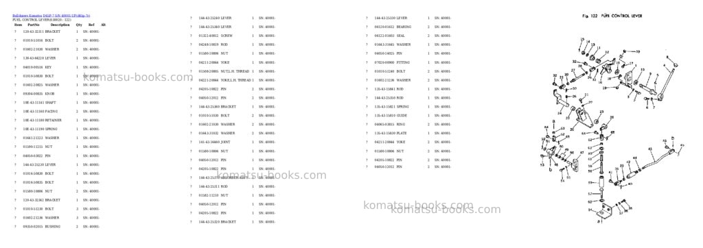 Komatsu d65p-7 s/n 40001-up Parts catalog cover