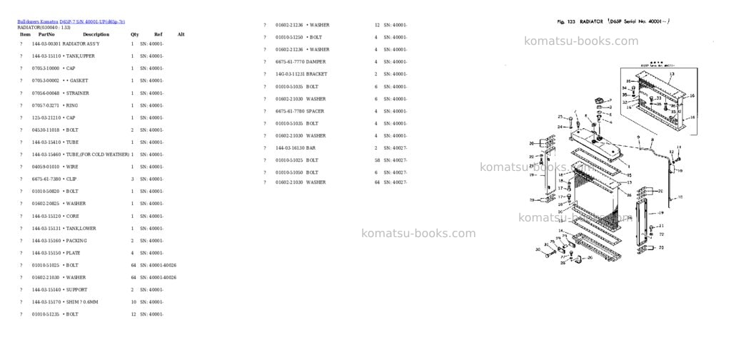 Komatsu d65p-7 s/n 40001-up Parts catalog cover Page 3