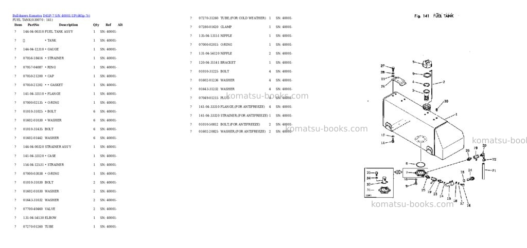 Komatsu d65p-7 s/n 40001-up Parts catalog cover Page 6