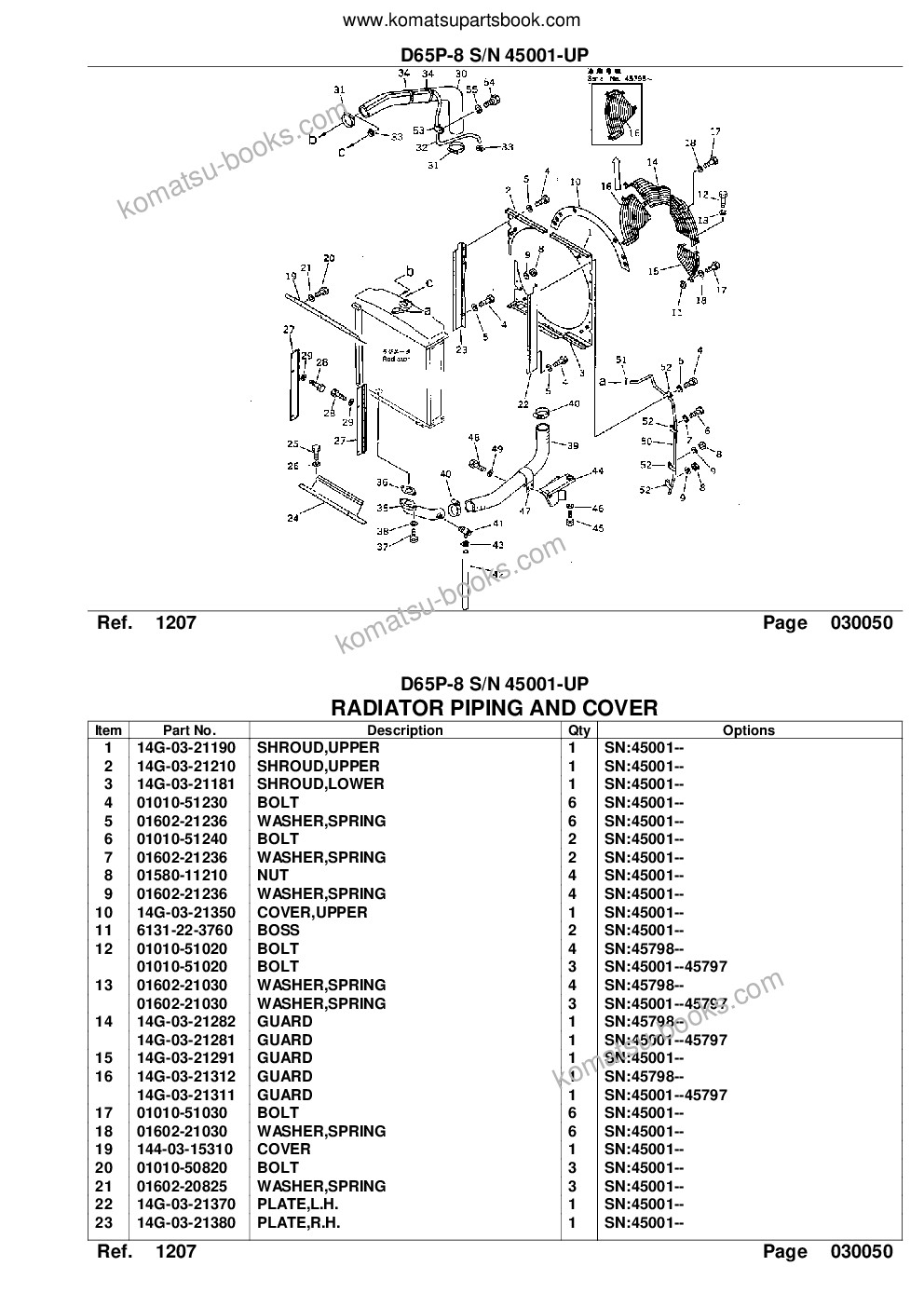 Komatsu D65P-8 S/N 45001-UP Parts catalog cover Page 10