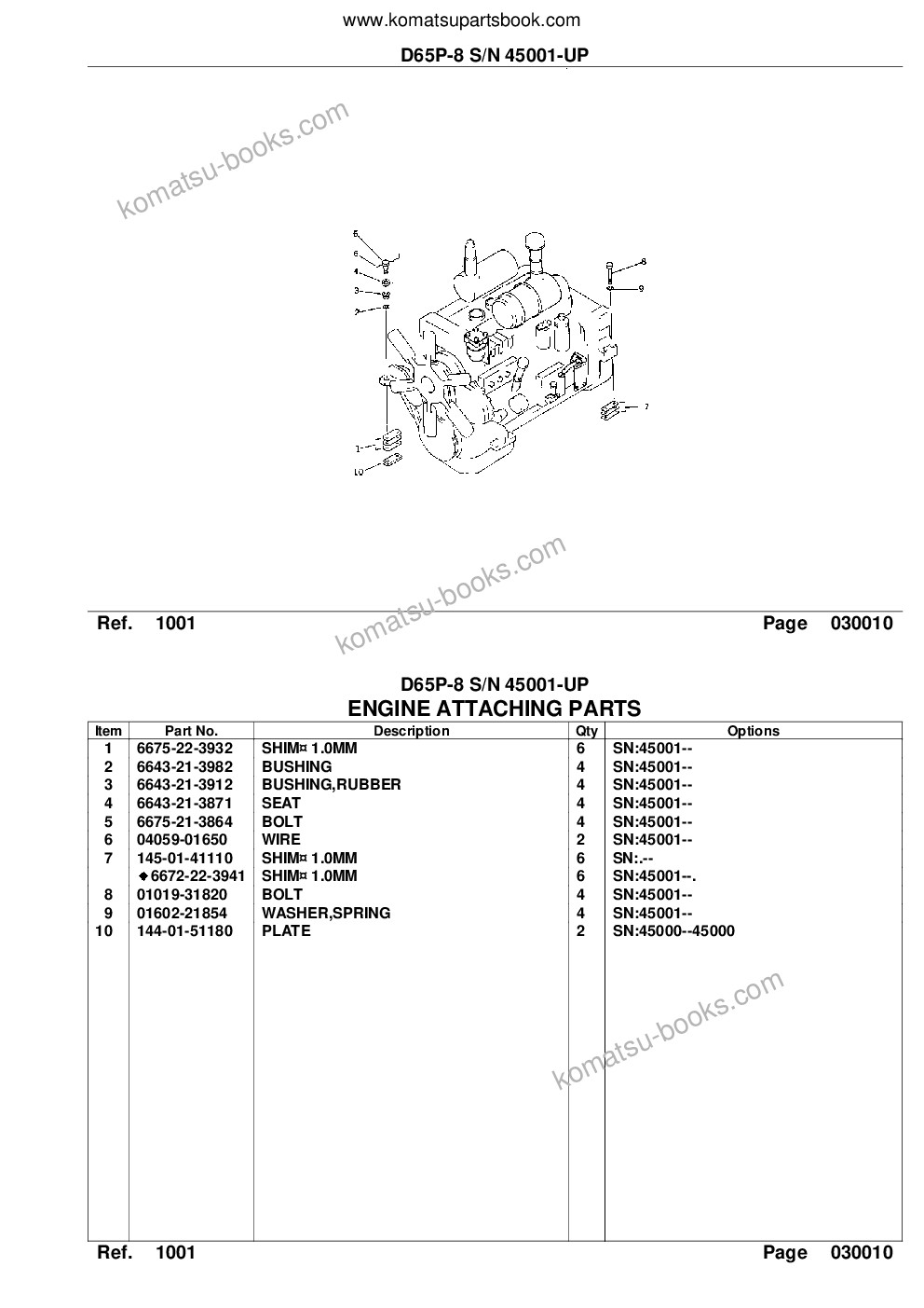 Komatsu D65P-8 S/N 45001-UP Parts catalog cover Page 3