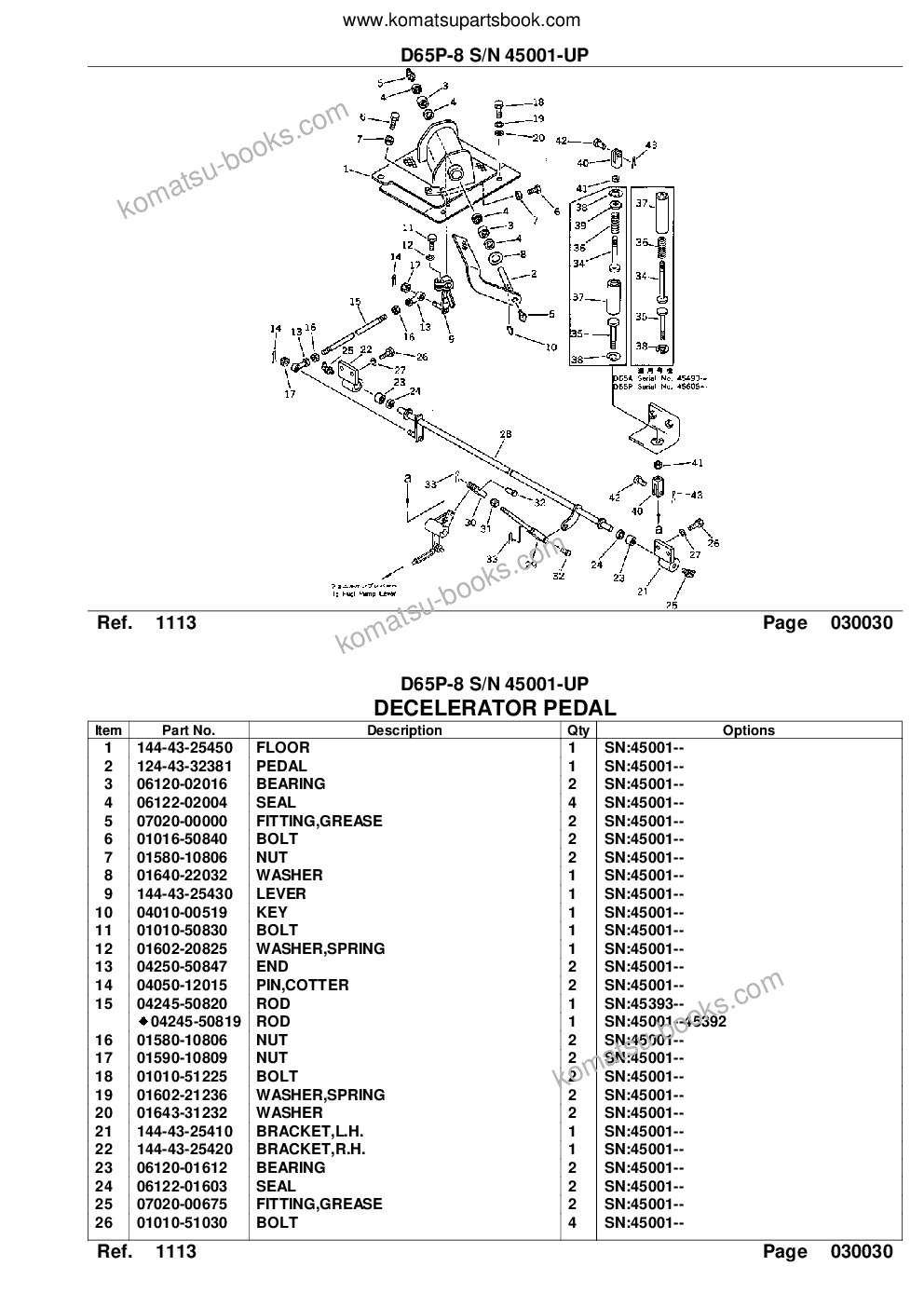 Komatsu D65P-8 S/N 45001-UP Parts catalog cover Page 6