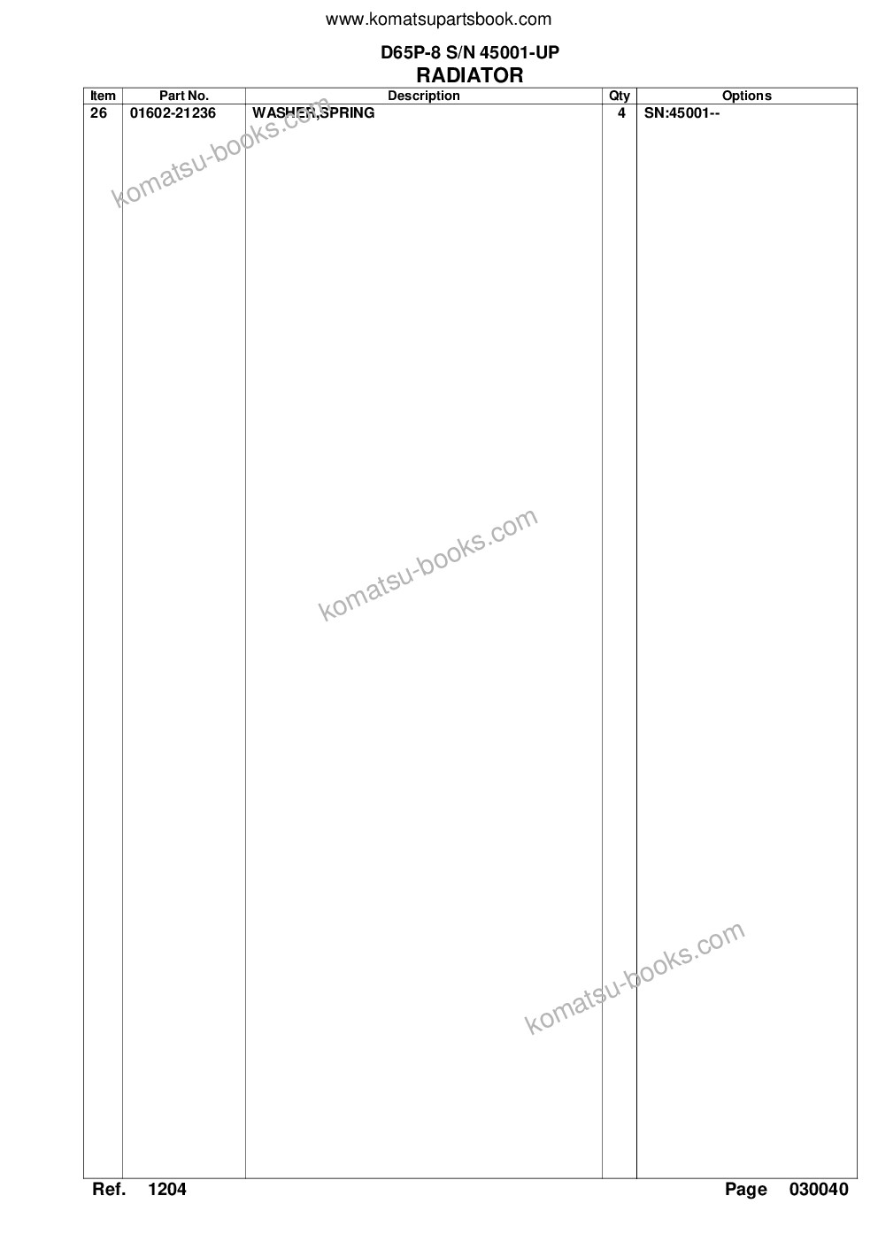 Komatsu D65P-8 S/N 45001-UP Parts catalog cover Page 9