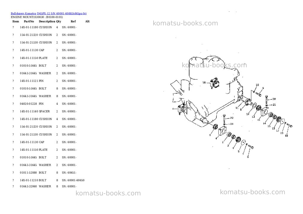 Komatsu D65PX-12 S/N 60001-60883 Parts catalog cover Komatsu D65PX-12 S/N 60001-60883 Parts catalog cover